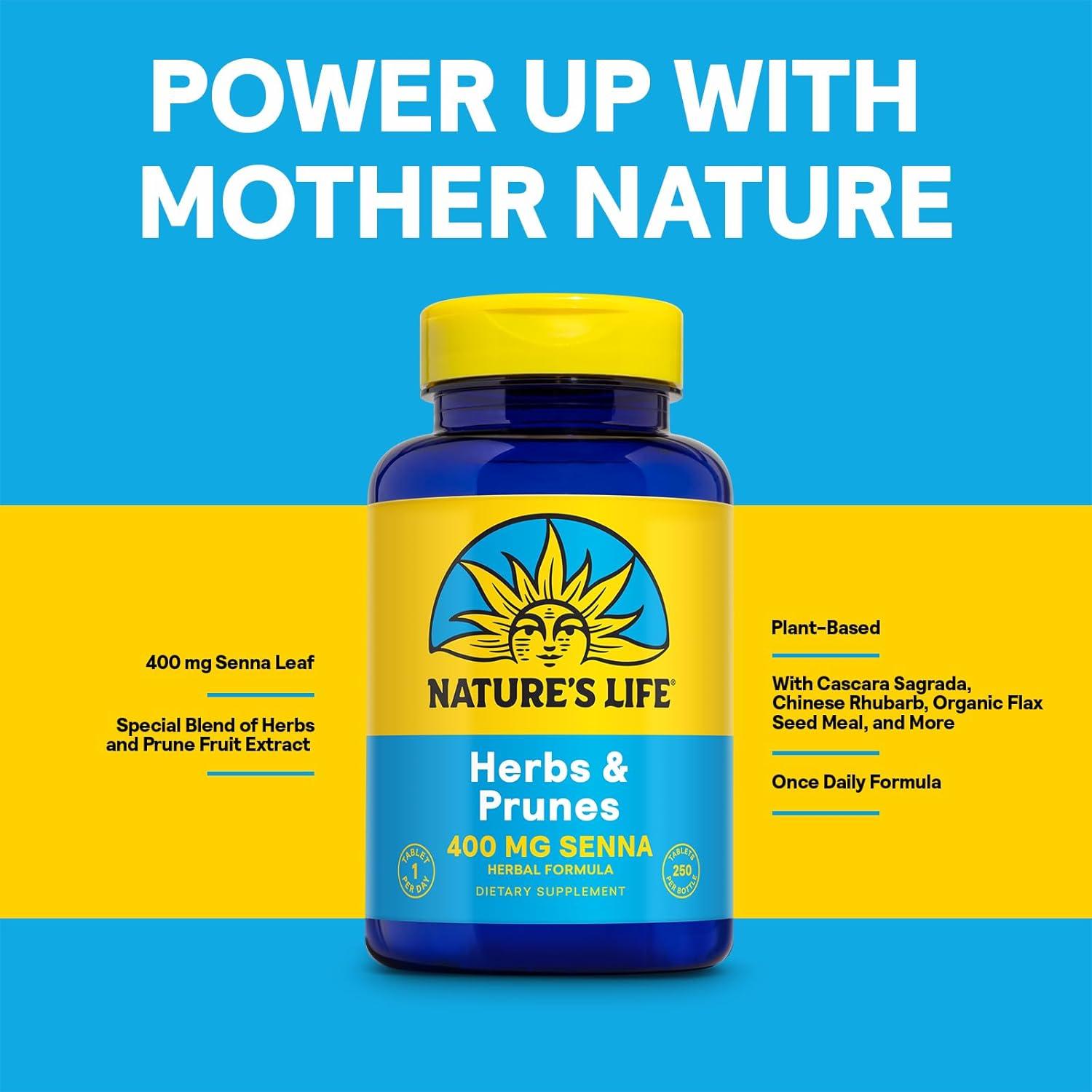 Suplemento Herbal Nature's Life Hierbas y Ciruelas 250 Tabletas