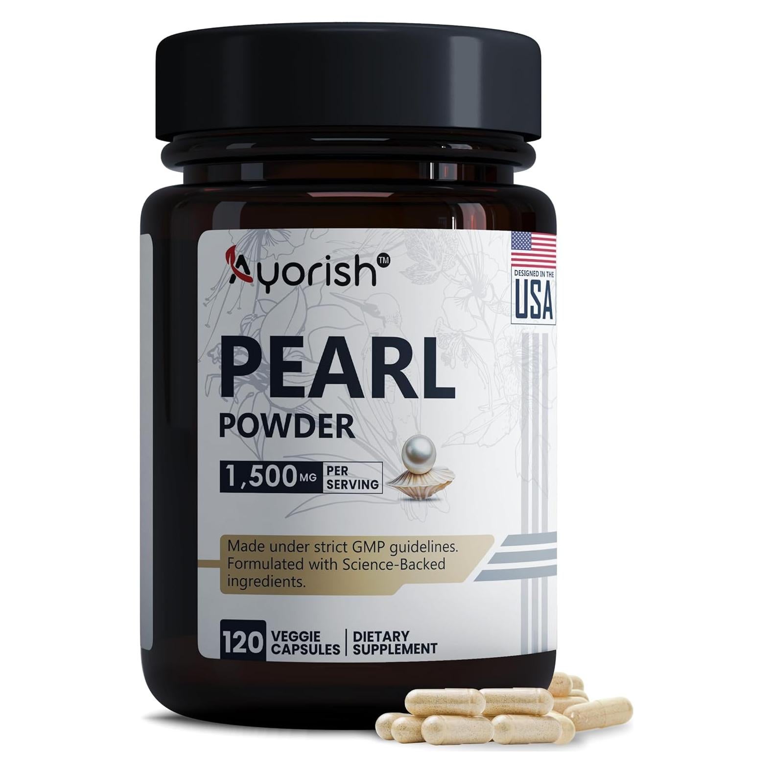 Cápsulas de Polvo de Perla Orgánico Ayorish 1500mg 120 Unidades