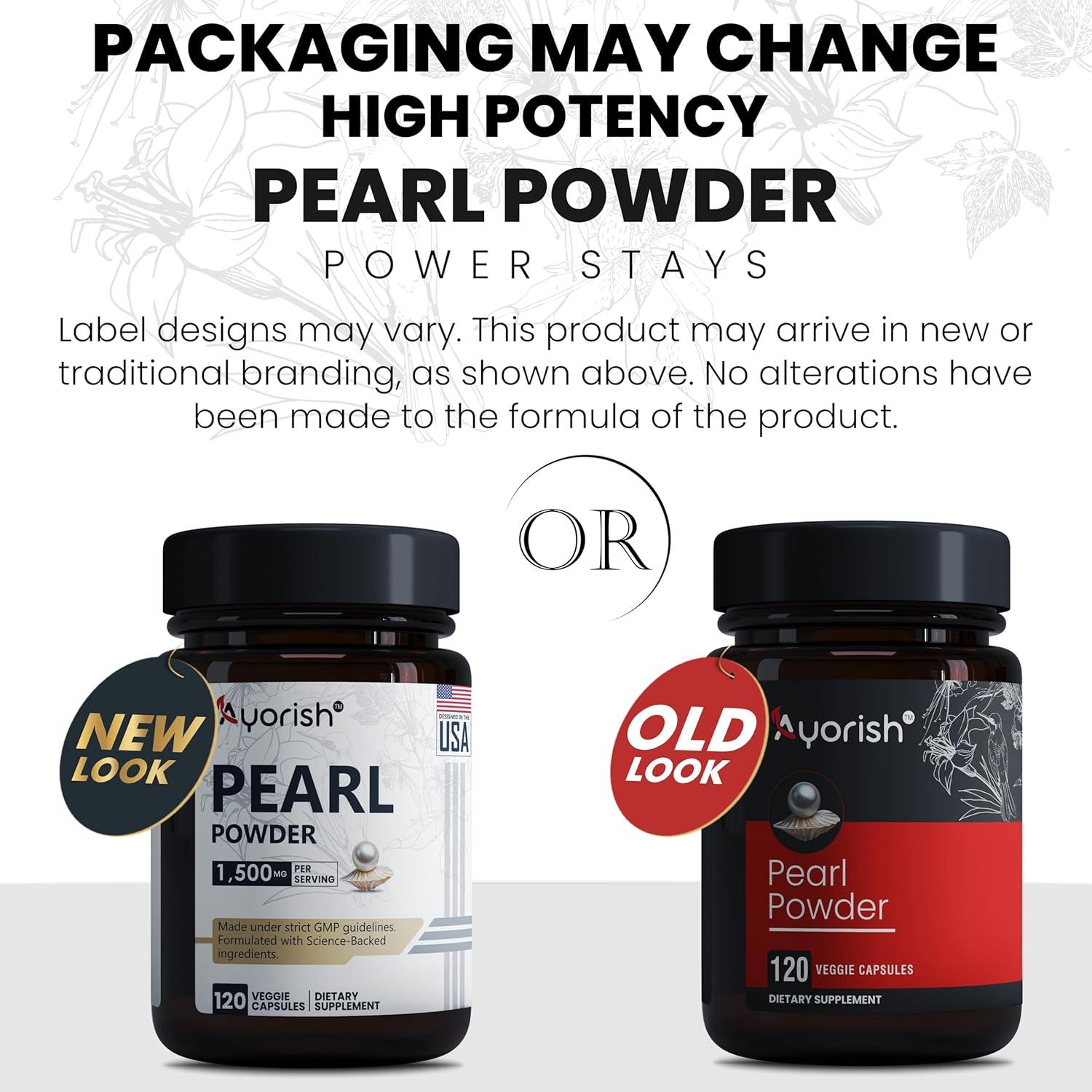 Cápsulas de Polvo de Perla Orgánico Ayorish 1500mg 120 Unidades