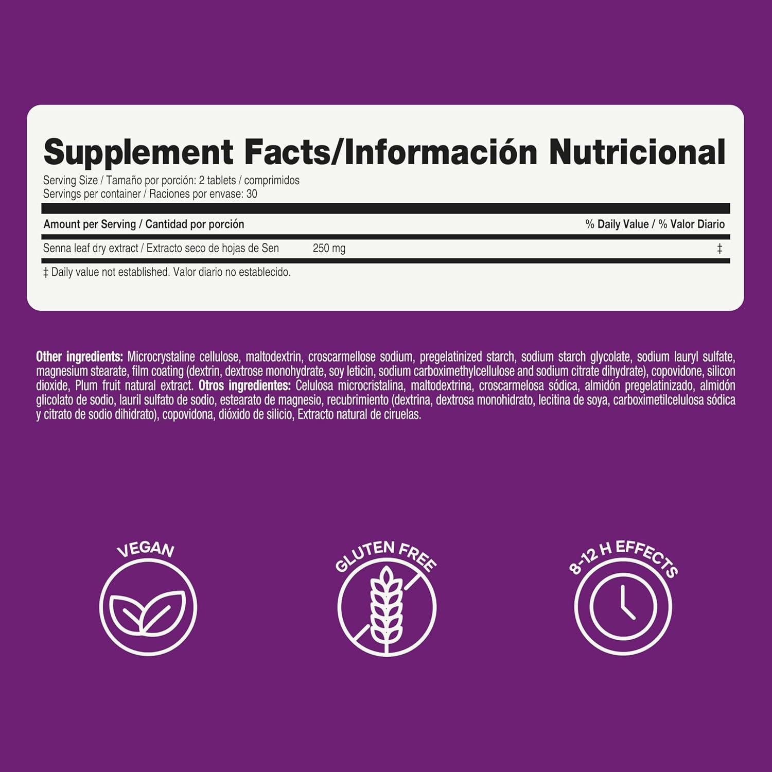 Tabletas Laxantes Prunelax - 120 Tabletas con Senna Extra