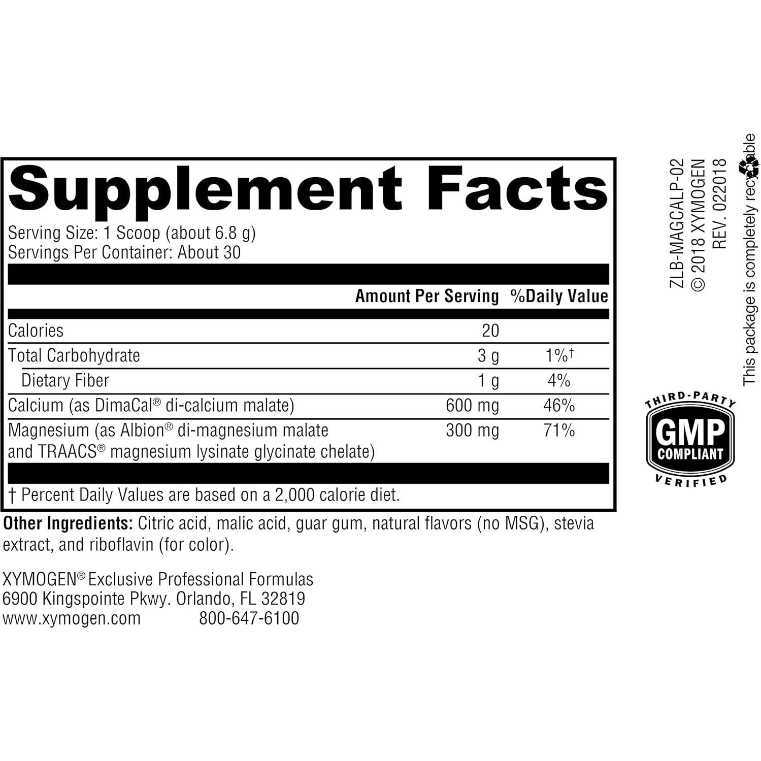 Suplemento en Polvo XYMOGEN OptiMag Plus Calcio 204 g Sabor Pera