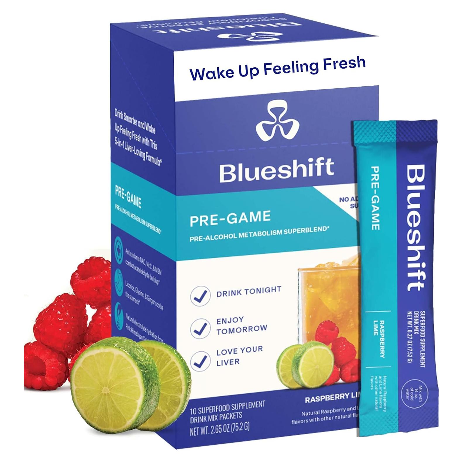 Suplemento Pre-Bebida Blueshift Pre-Game 10 Paquetes 7.65g