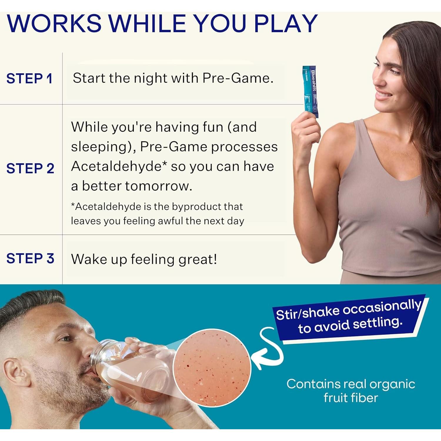 Suplemento Pre-Bebida Blueshift Pre-Game 10 Paquetes 7.65g