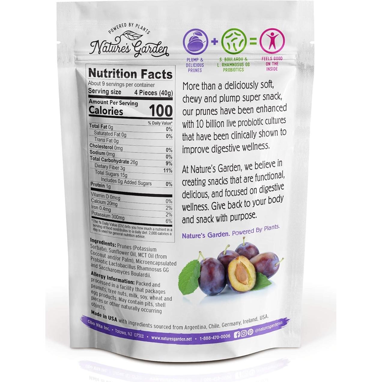 Ciruelas Secas Probioticas Nature's Garden 340g