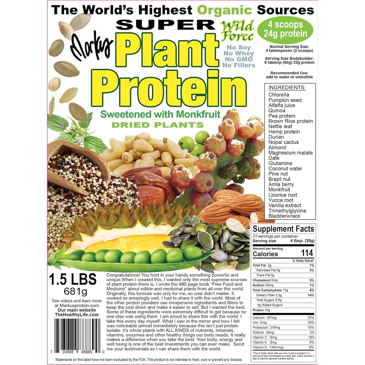 Proteína Vegetal Superior Markus 681g - Polvo Vegano Nutritivo