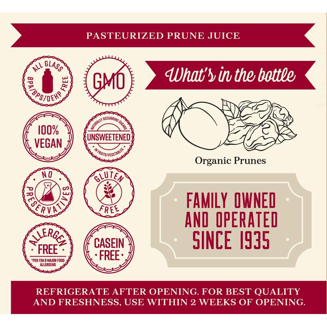 Jugo de Ciruela Orgánica Lakewood 192 Oz - Paquete de 6