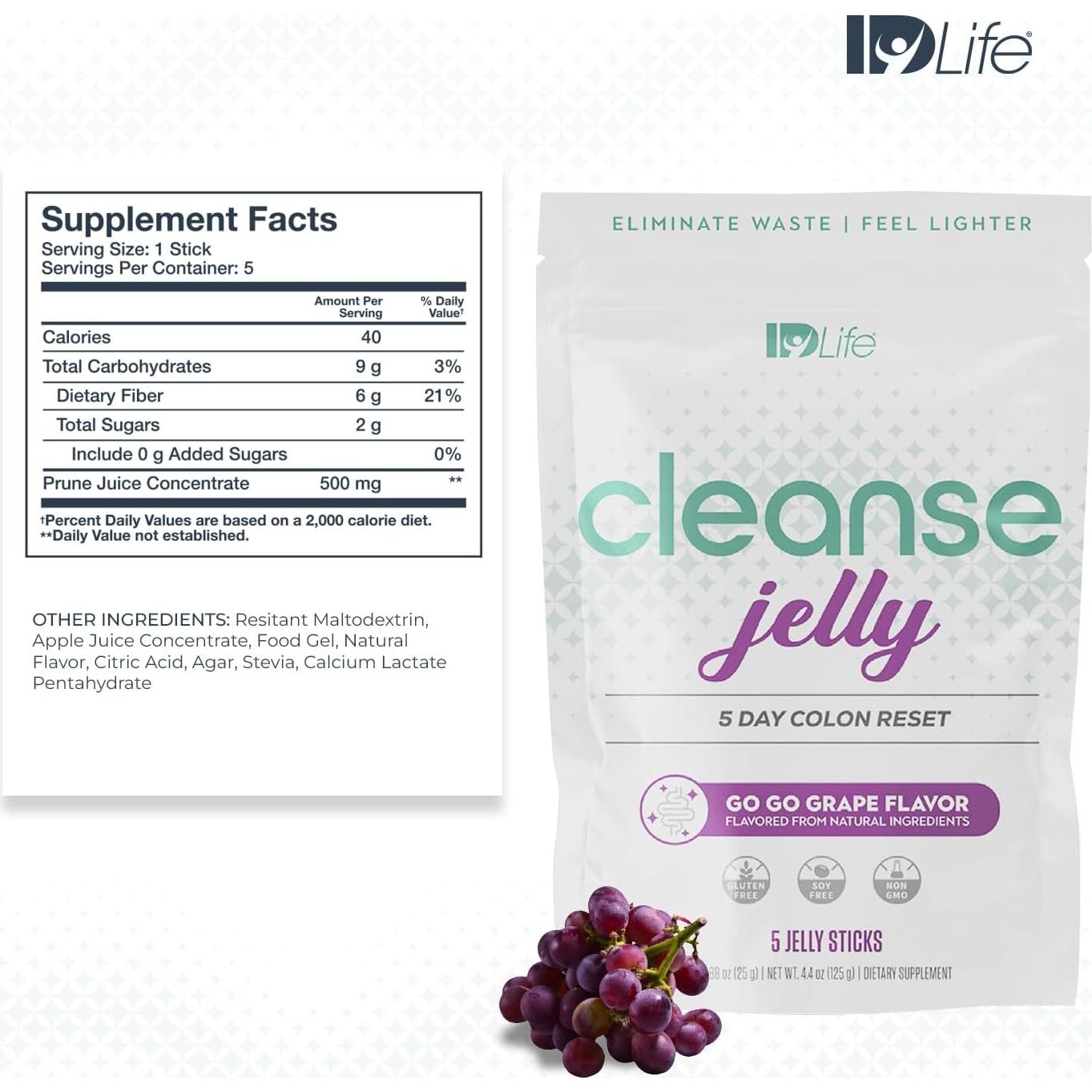 Gelatina de Limpieza IDLife - Jugo de Ciruela y Manzana - 5 Palitos