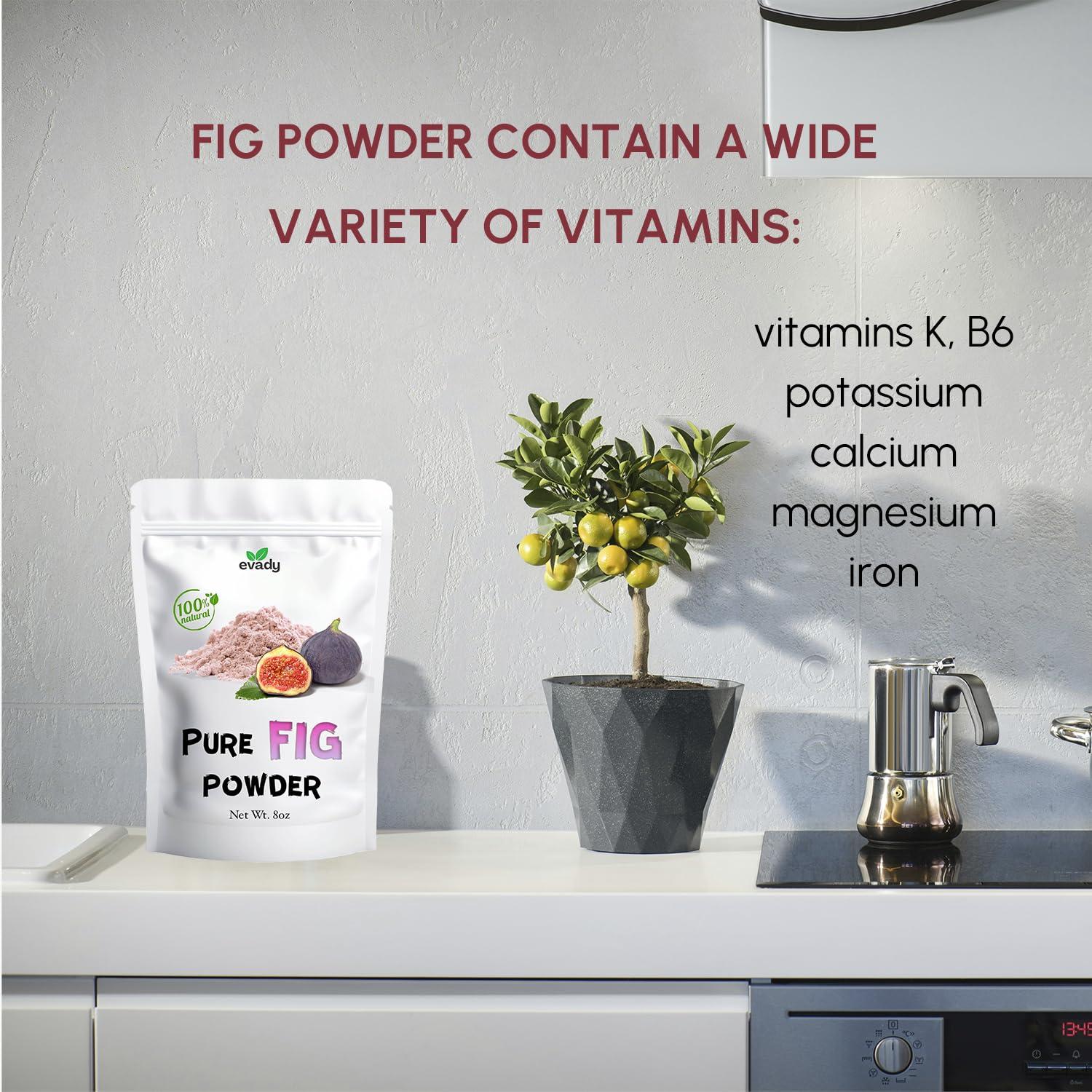 Polvo de Higo Natural 227 g - Evady, Rico en Vitaminas y Antioxidantes