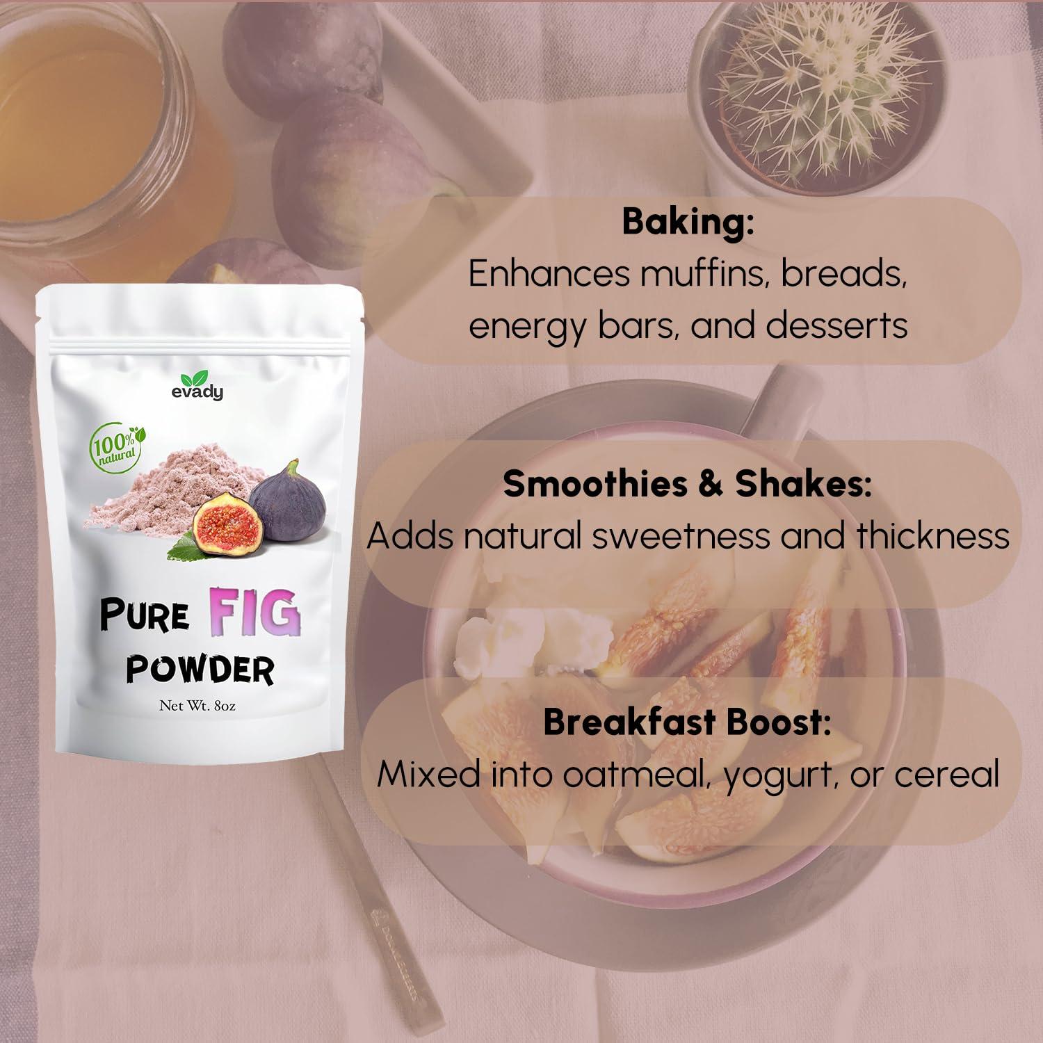 Polvo de Higo Natural 227 g - Evady, Rico en Vitaminas y Antioxidantes