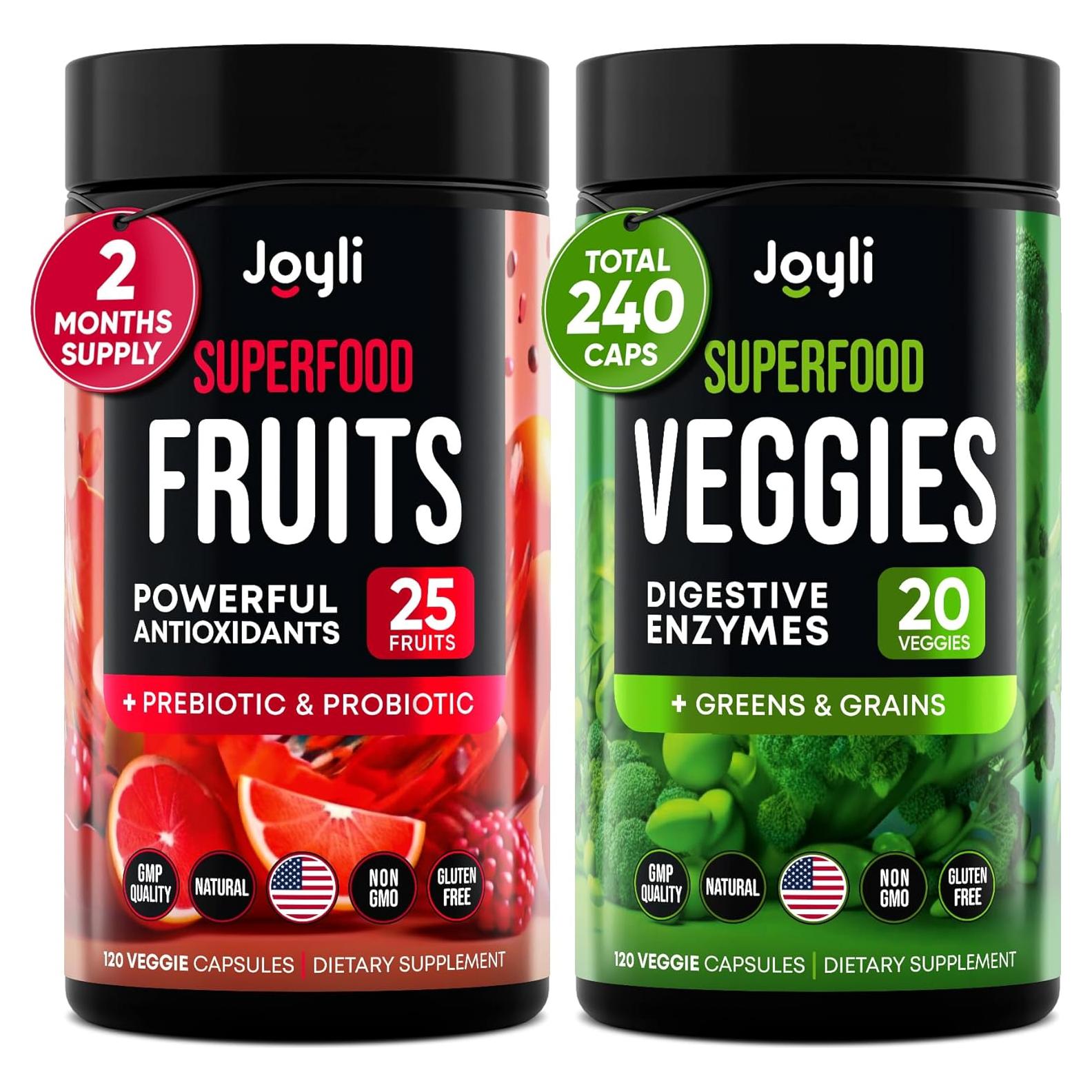 Suplemento de Frutas y Verduras JOYLI - 240 Cápsulas de Superalimento