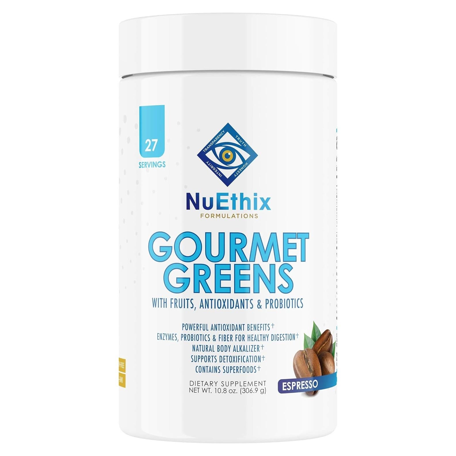 Suplemento Dietético Gourmet Greens NuEthix Espresso 27 Porciones