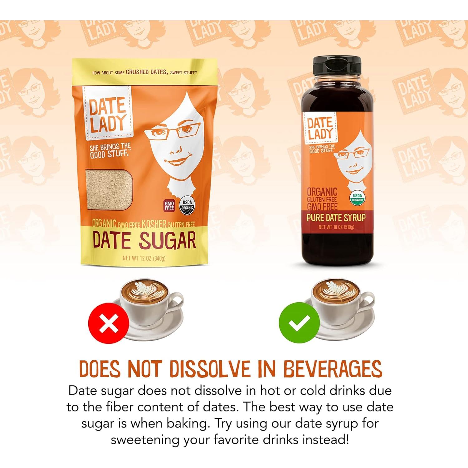 Azúcar de Dátil Orgánico Date Lady 907g - Edulcorante Natural
