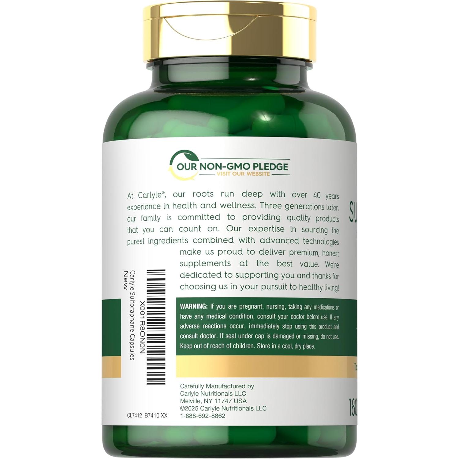 Suplemento de Sulforafano Carlyle 400 mcg | 180 Cápsulas