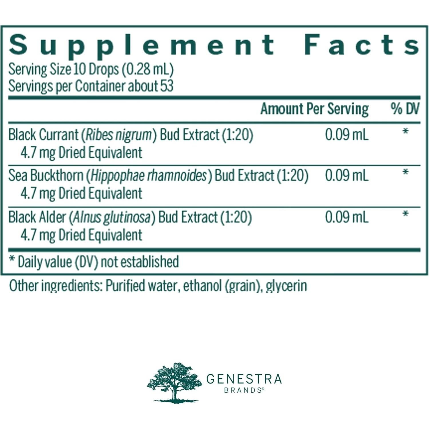 Suplemento Herbal Genestra Brands Vrl-gen 14.79 ml Grosella Negra