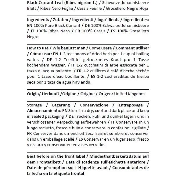 Té Herbal de Hoja de Grosella Negra Health Embassy 100g