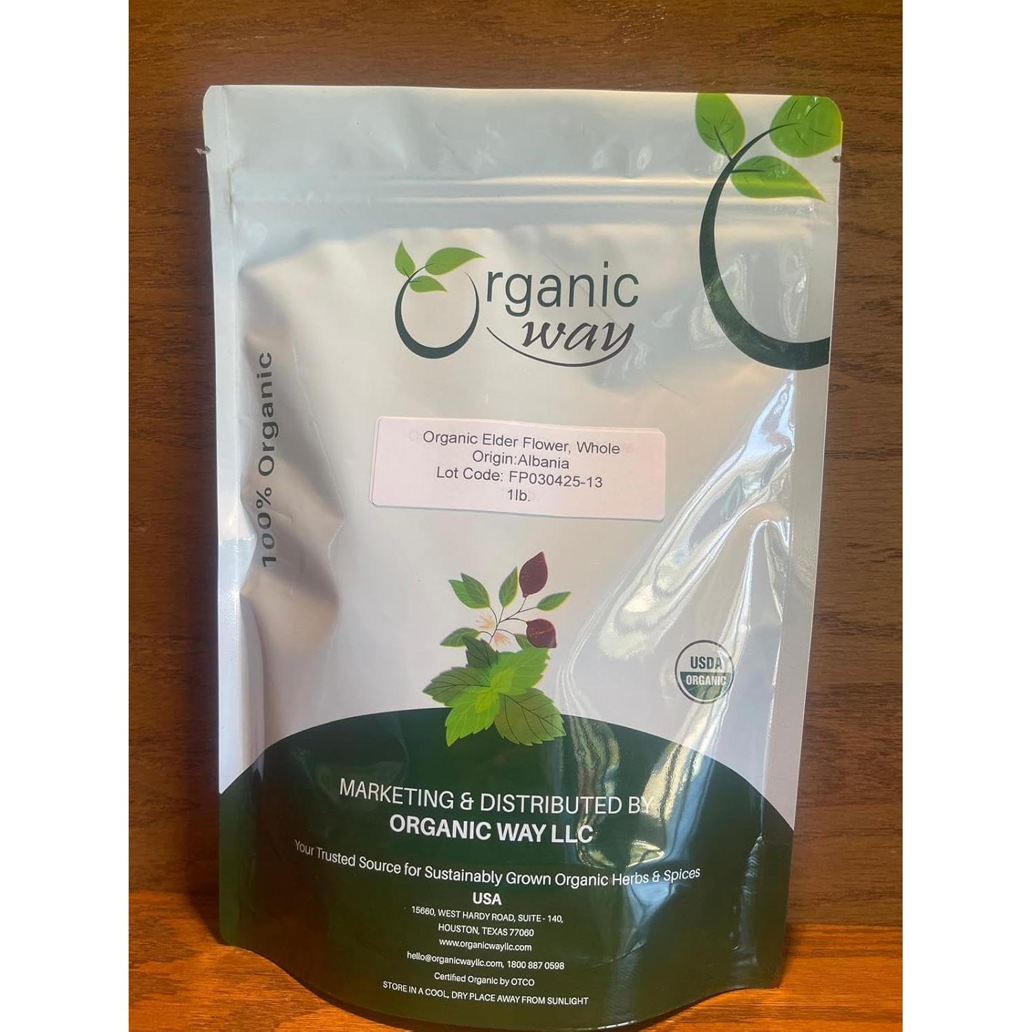 Flor de Saúco Seca Orgánica - Organic Way 450g | Vegano y Kosher