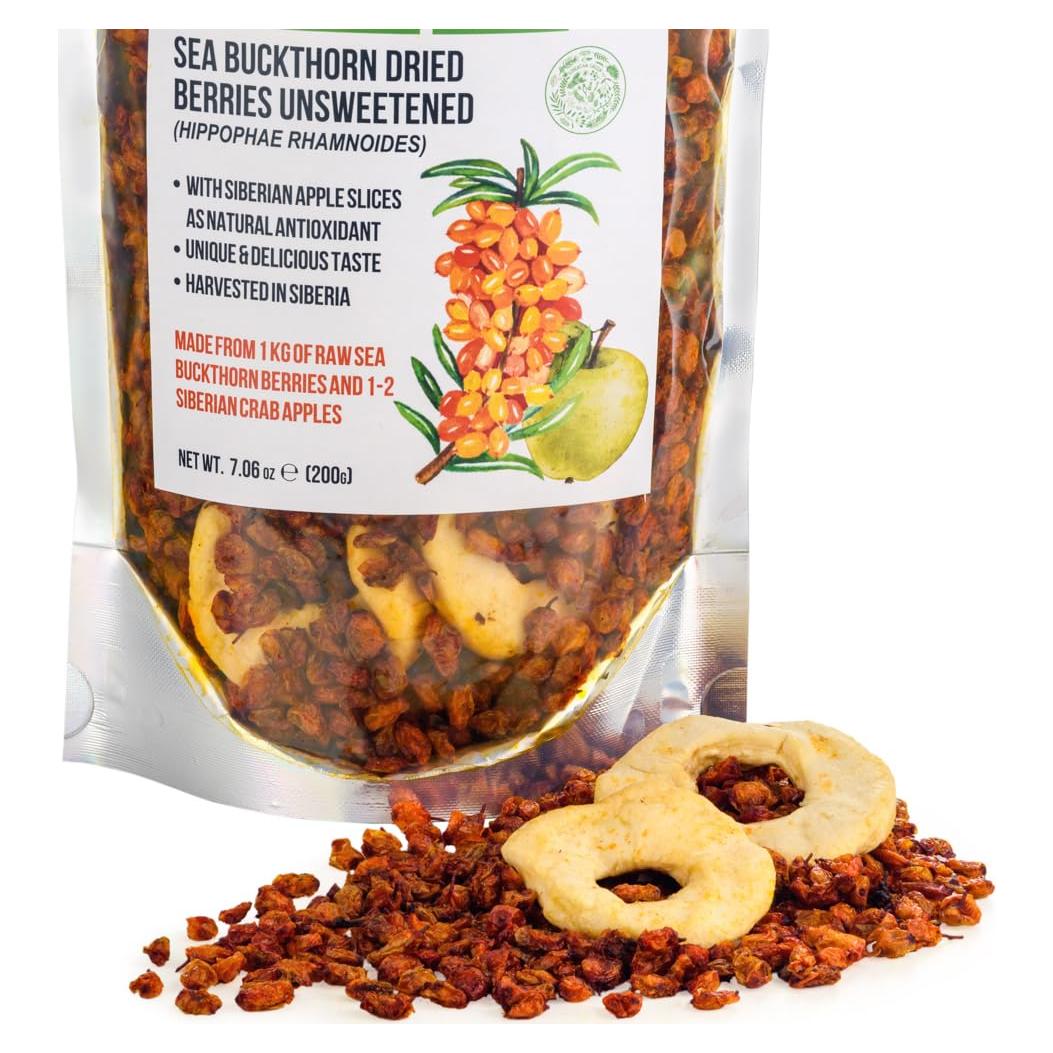 Bayas de Espino de Mar Siberiano 200g 100% Naturales Sin Endulzar