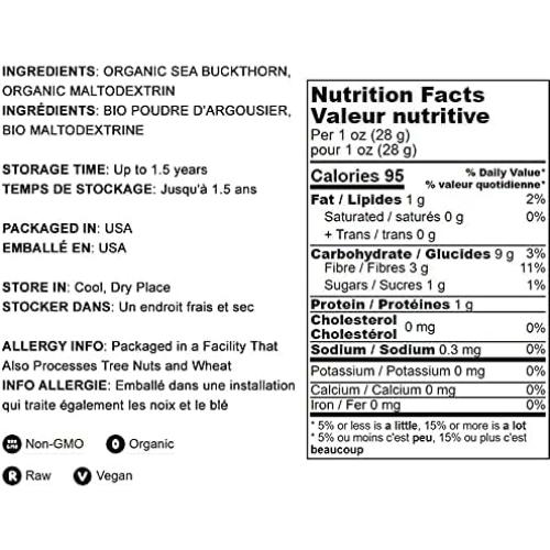 Polvo de Espino Marino Orgánico Food to Live 226g - Sin OGM, Vegano