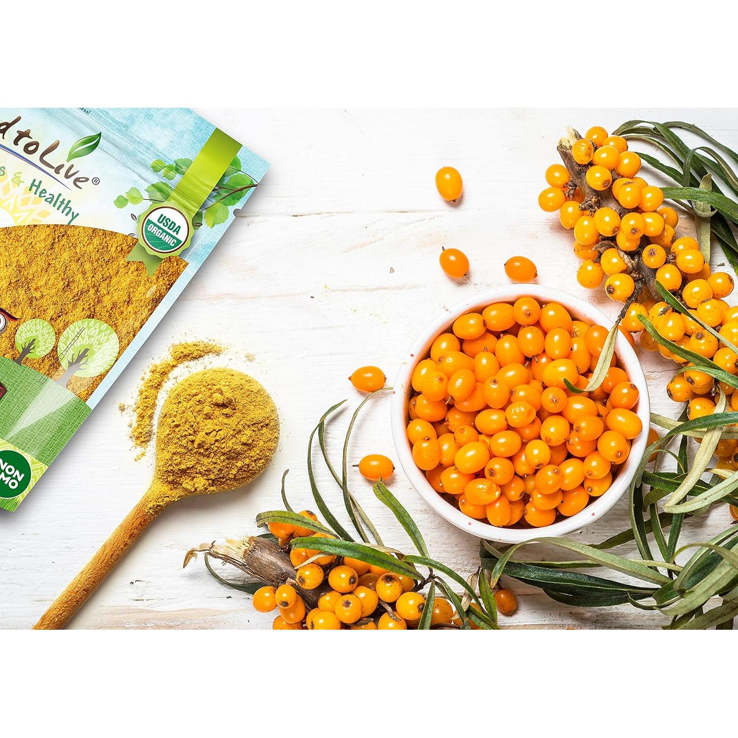 Polvo de Espino Marino Orgánico Food to Live 226g - Sin OGM, Vegano