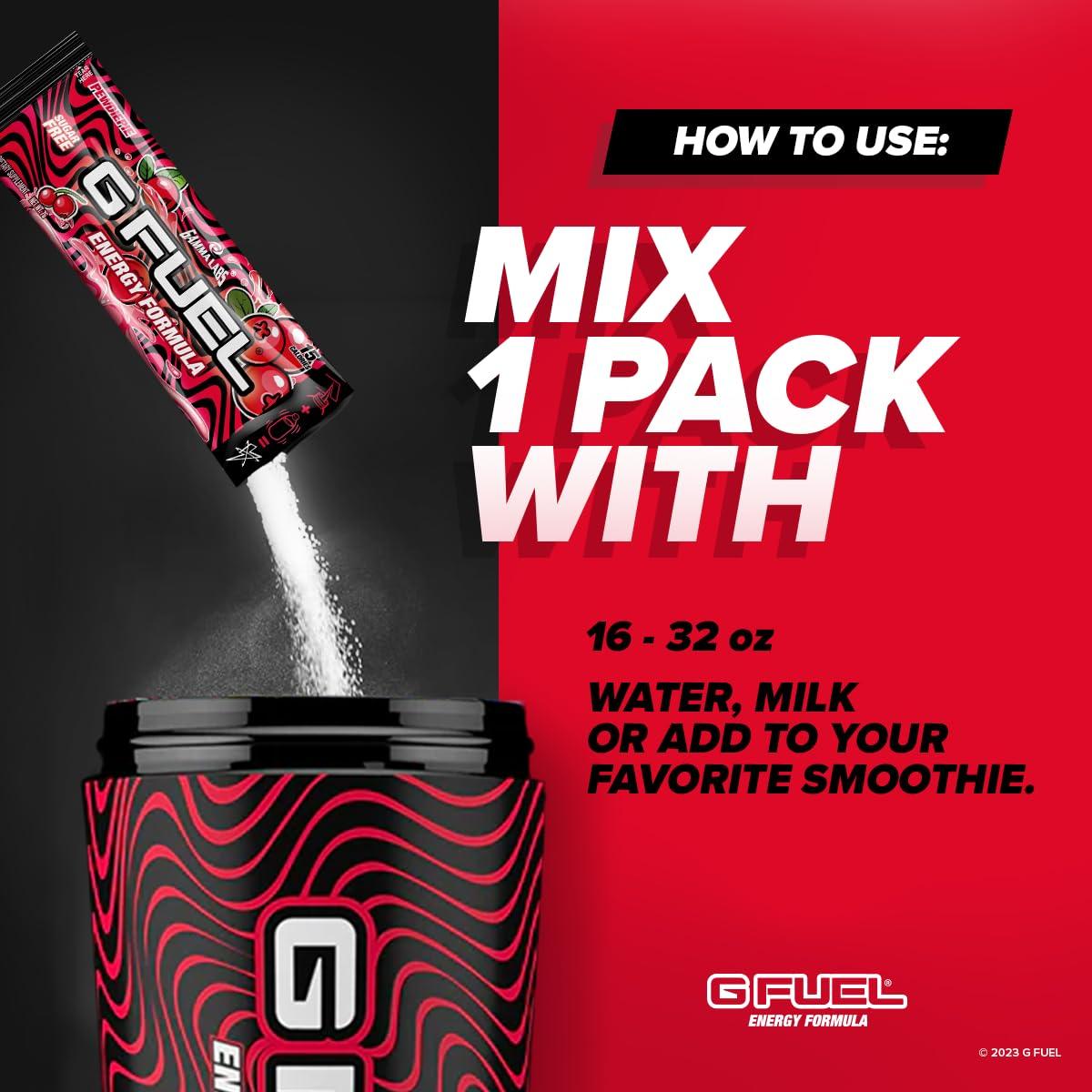 G Fuel Polvo Energético PewDiePie Sabor Lingonberry 6 Stick