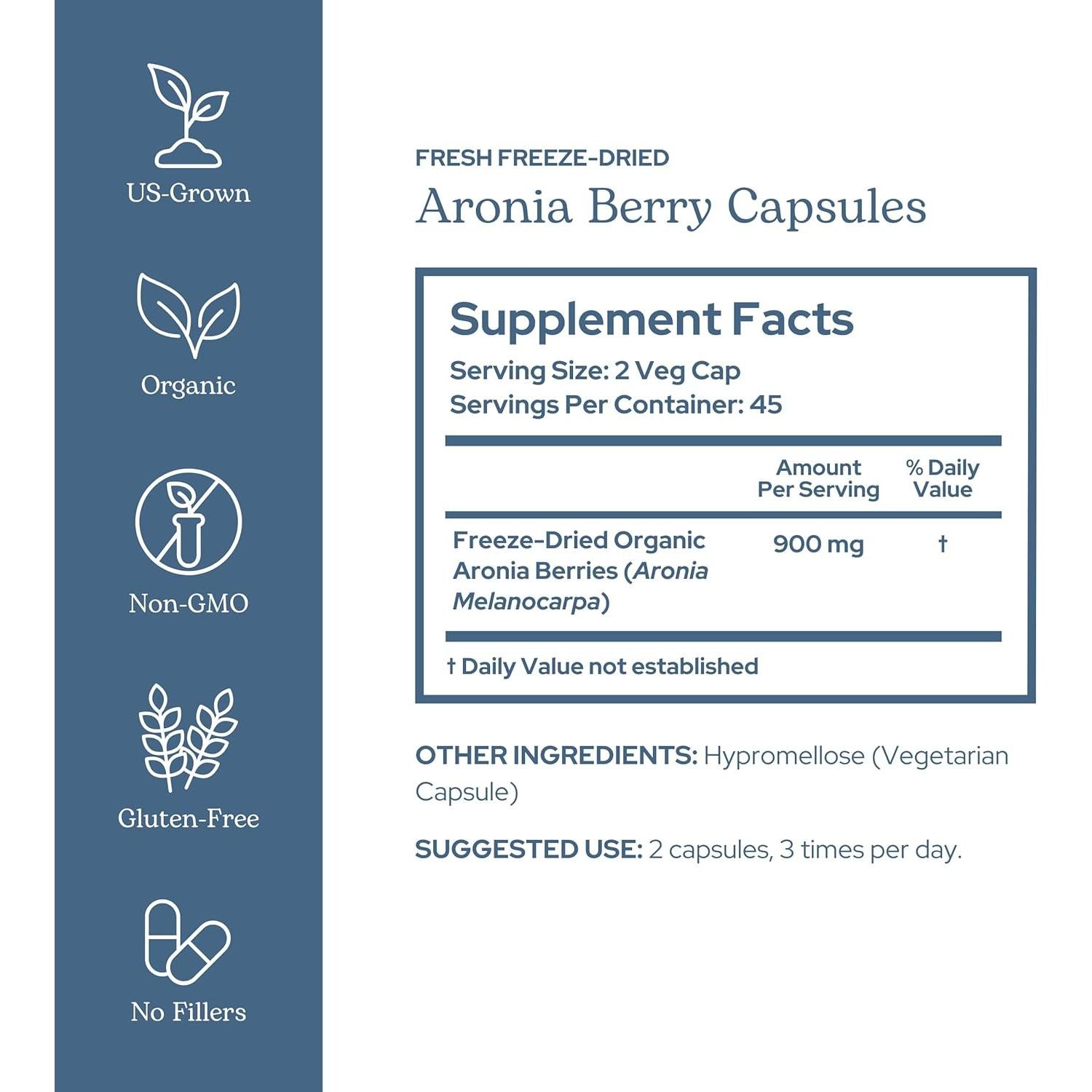 Cápsulas de Aronia Orgánica Liofilizada Eclectic Institute 90 CT