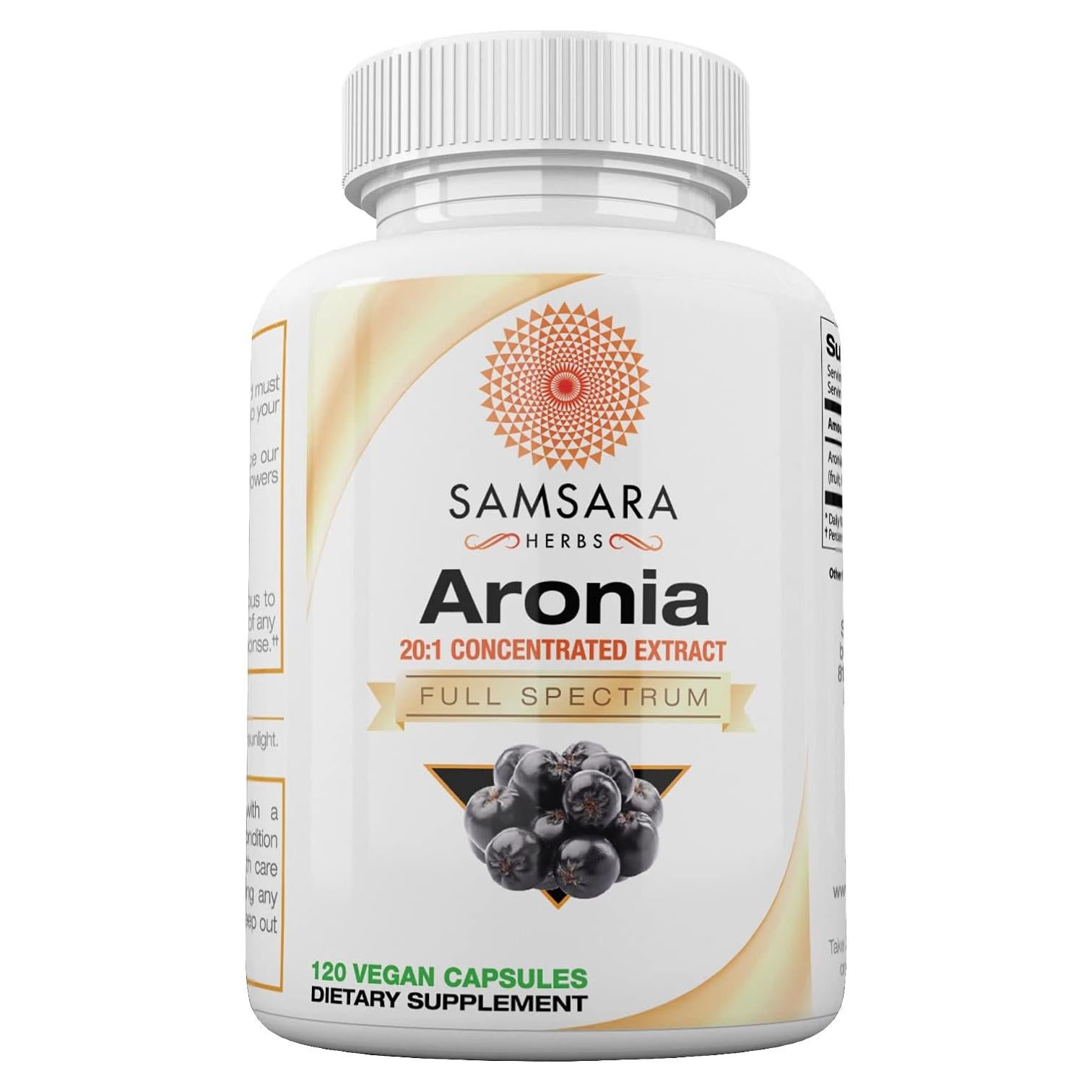 Extracto de Aronia Berry 20:1 Samsara Herbs 120 Cápsulas 500mg