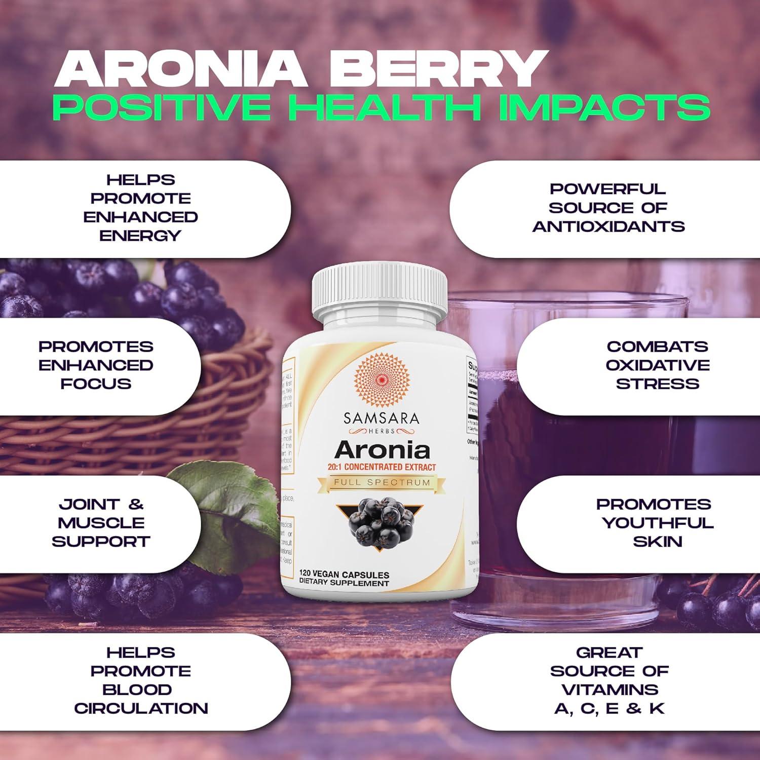 Extracto de Aronia Berry 20:1 Samsara Herbs 120 Cápsulas 500mg