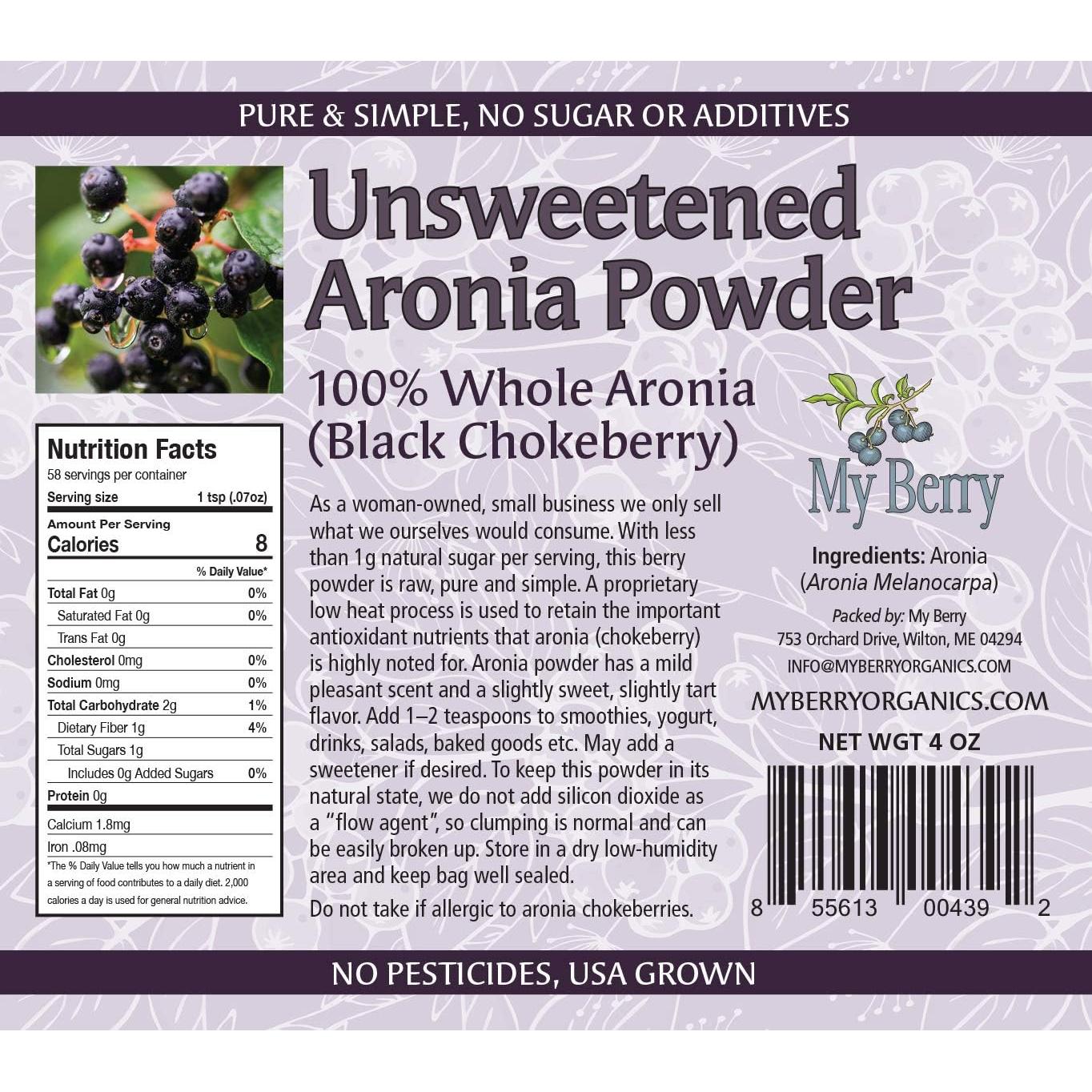Polvo de Aronia Berry My Berry 113g Sin Azúcar y Aditivos