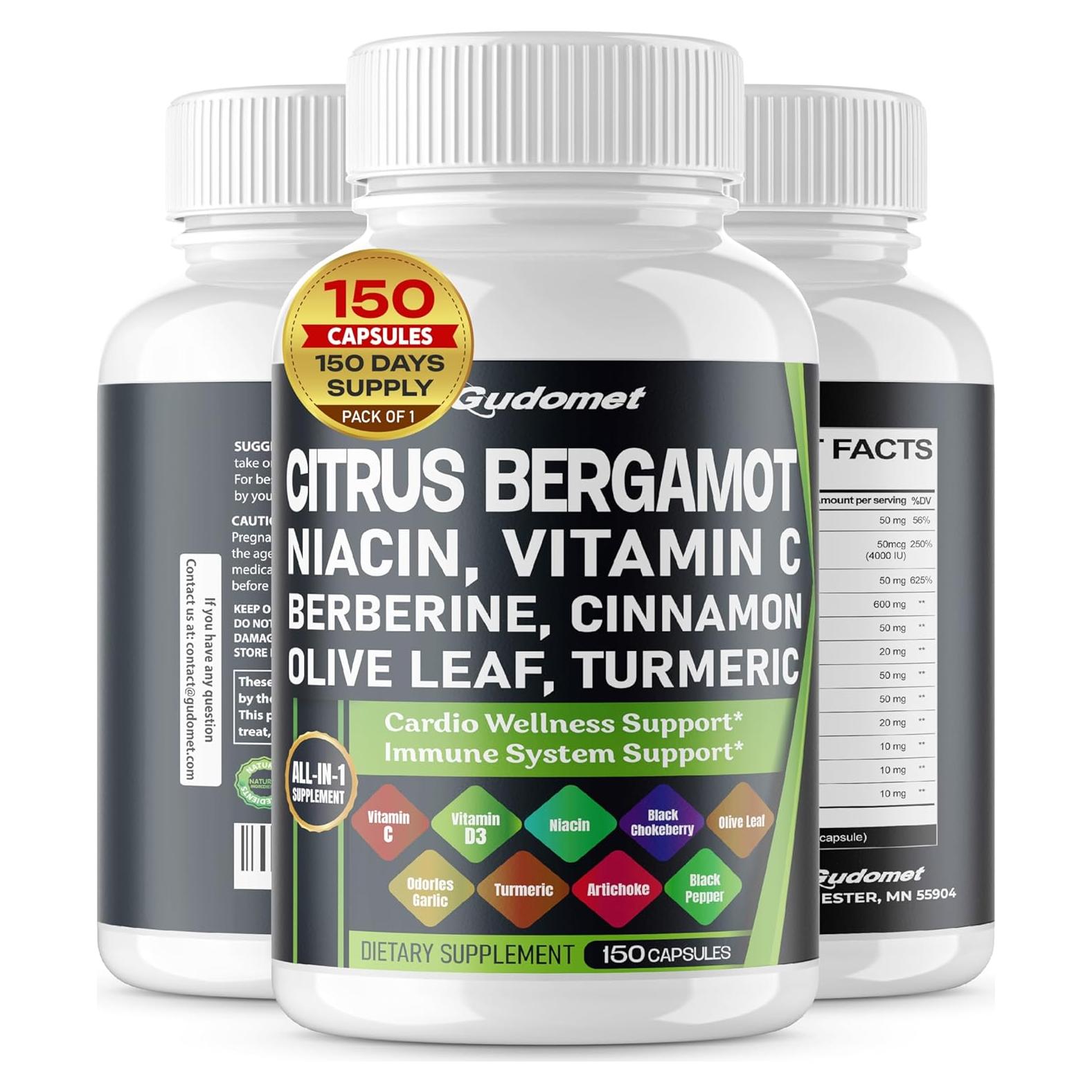 Cápsulas Citrus Bergamot Gudomet 150 unidades - Salud del Corazón