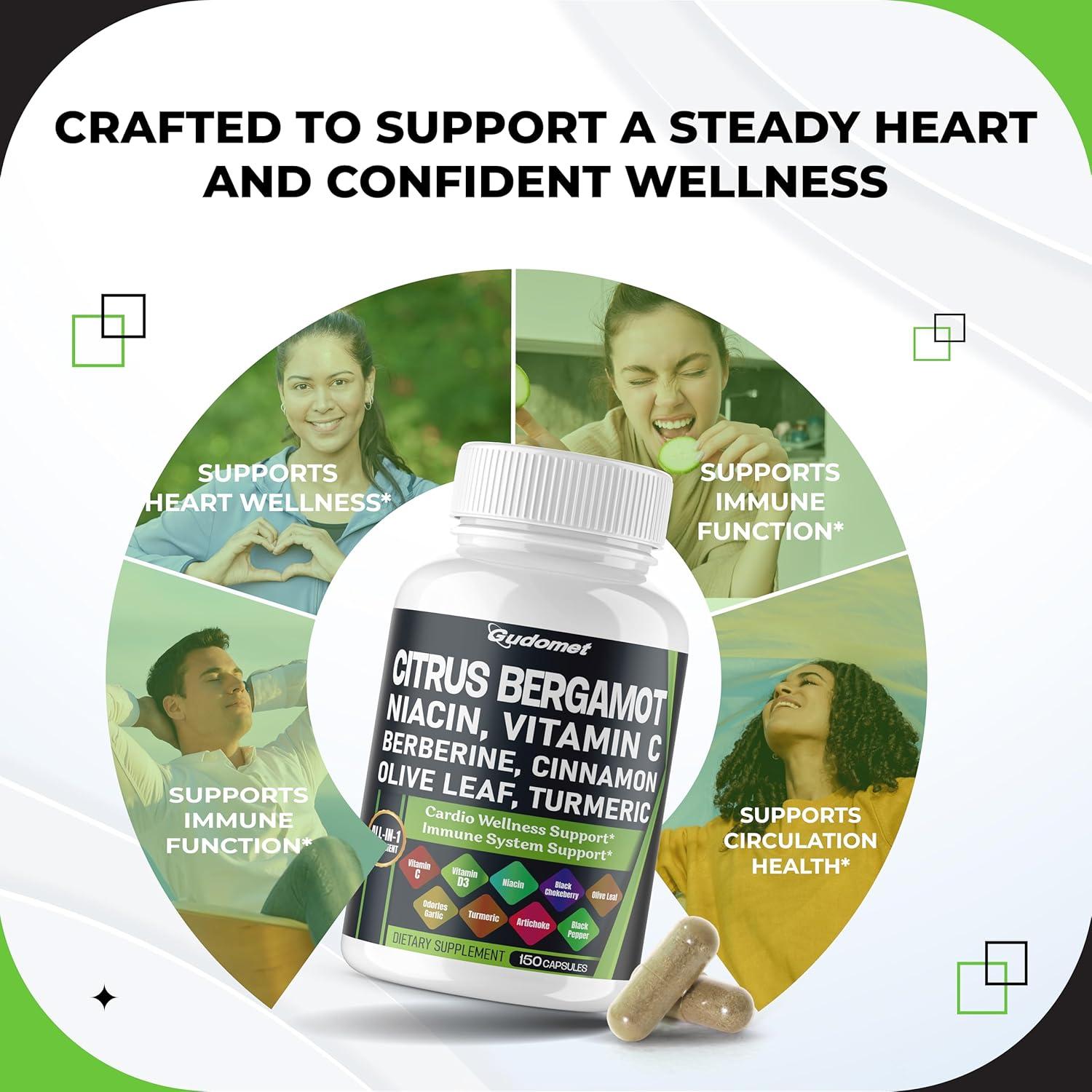 Cápsulas Citrus Bergamot Gudomet 150 unidades - Salud del Corazón