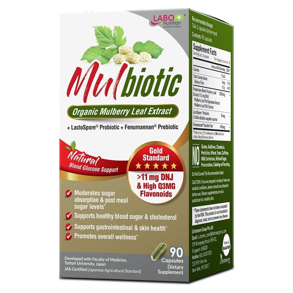 Cápsulas Mulbiotica LABO Nutrition, Probioticos y Prebioticos 108g