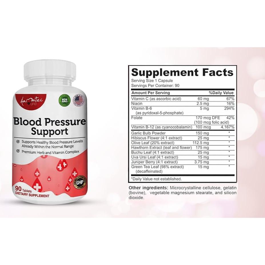 Suplemento Natural Amate para Presión Arterial 90 Cápsulas