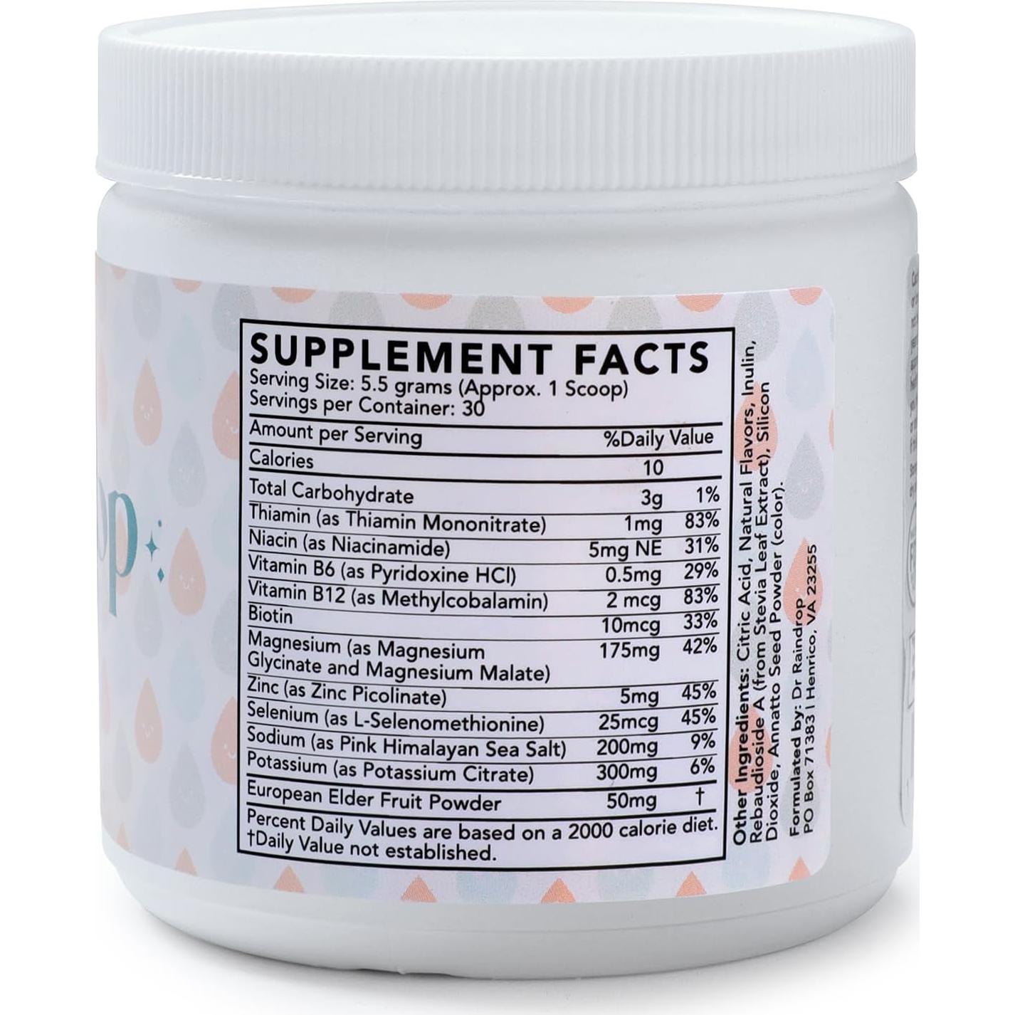 Polvo de Electrolitos Dr Raindrop 163g Sabor Naranja Sangre