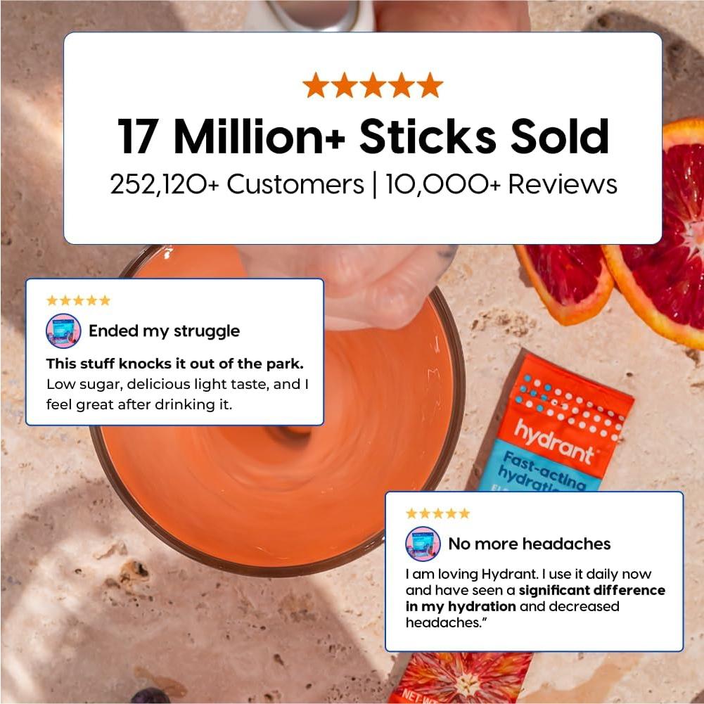 Polvo de Hidratación Hydrant Sabor Naranja Sangre - 12 Paquetes