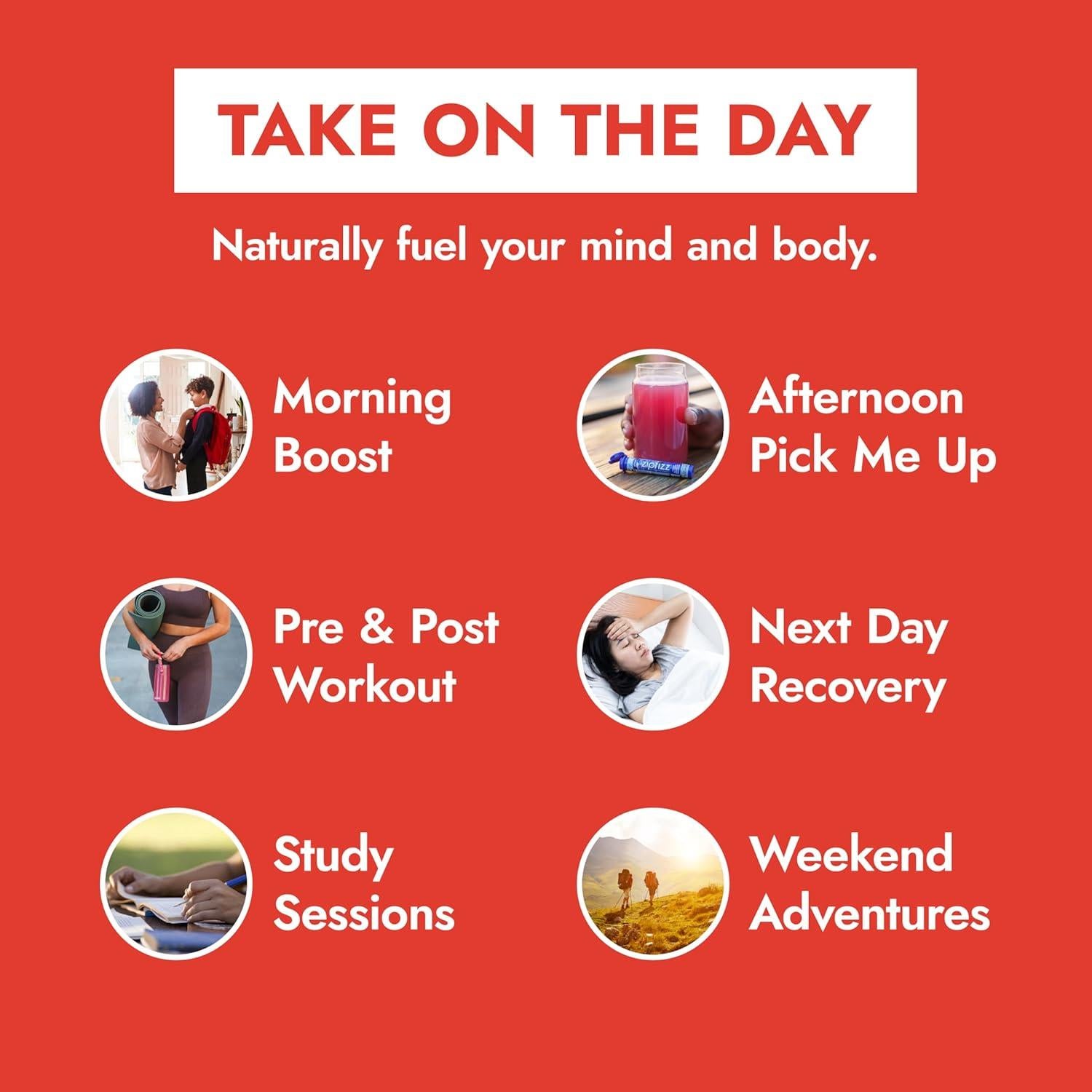 Zipfizz Bebida Energética en Polvo Naranja Sangre 20 Paquetes