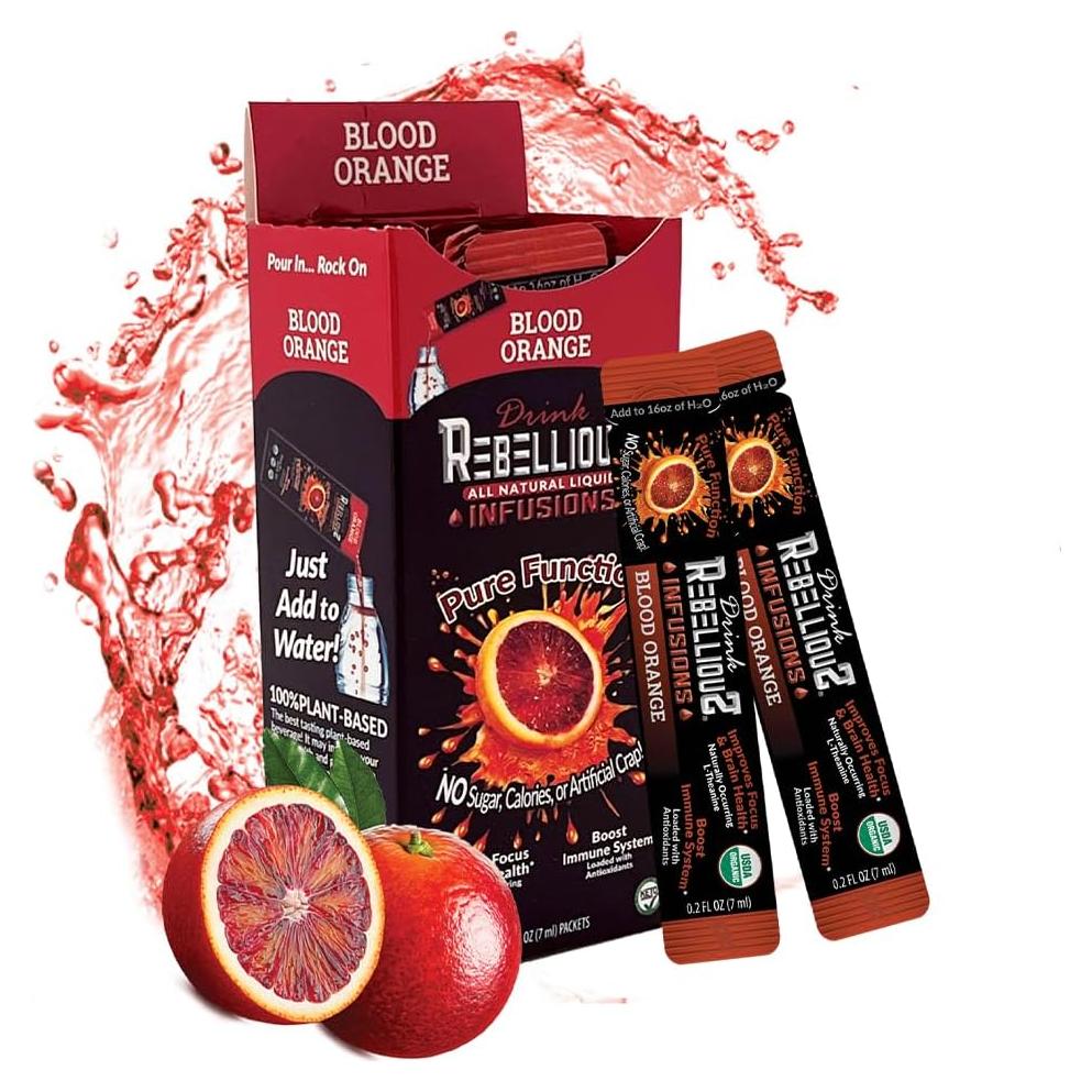 Mezcla de Bebida Energética Orgánica Rebelde Naranja Sangrienta 10 Unidades