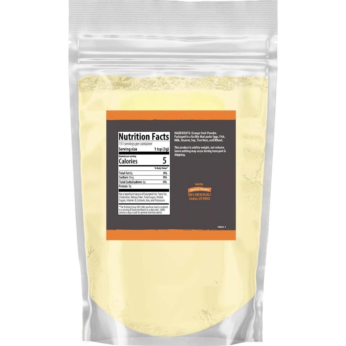 Polvo de Naranja Birch & Meadow 453.6 g - Sabor Dulce y Ácido
