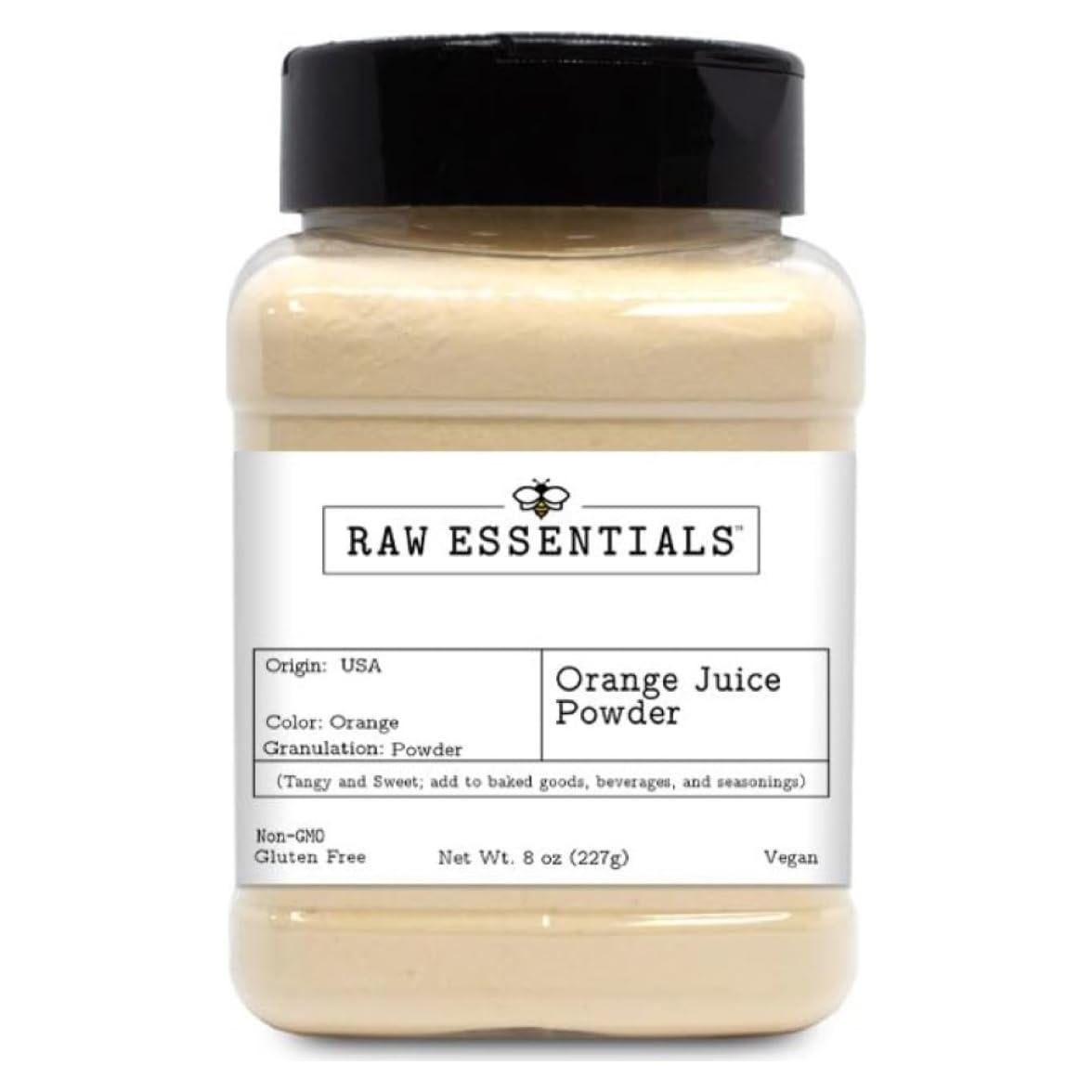 Polvo de Jugo de Naranja Raw Essentials 227g - Sin OGM, Vegano