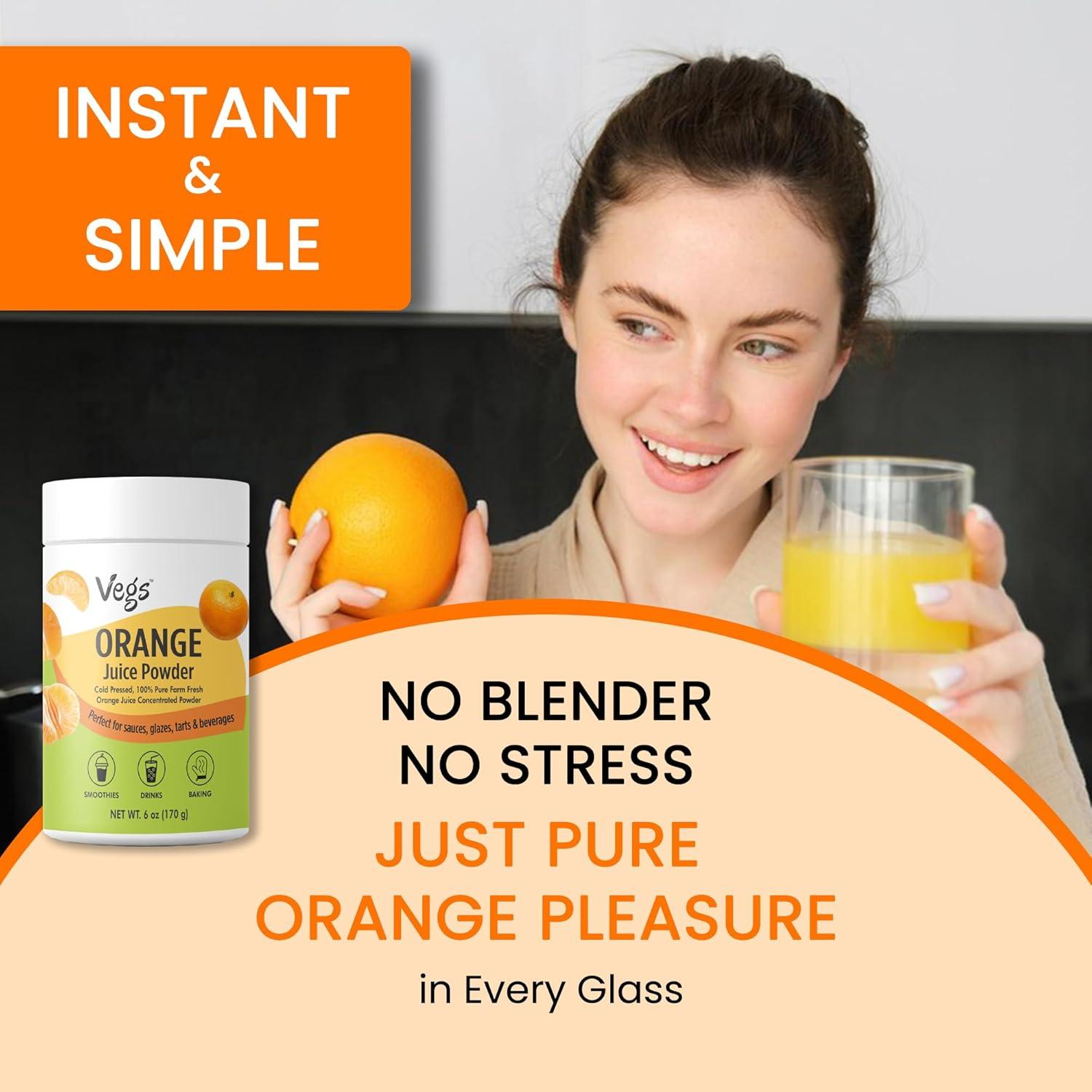 Polvo de Jugo de Naranja Vegs 170 g - Liofilizado 100% Natural