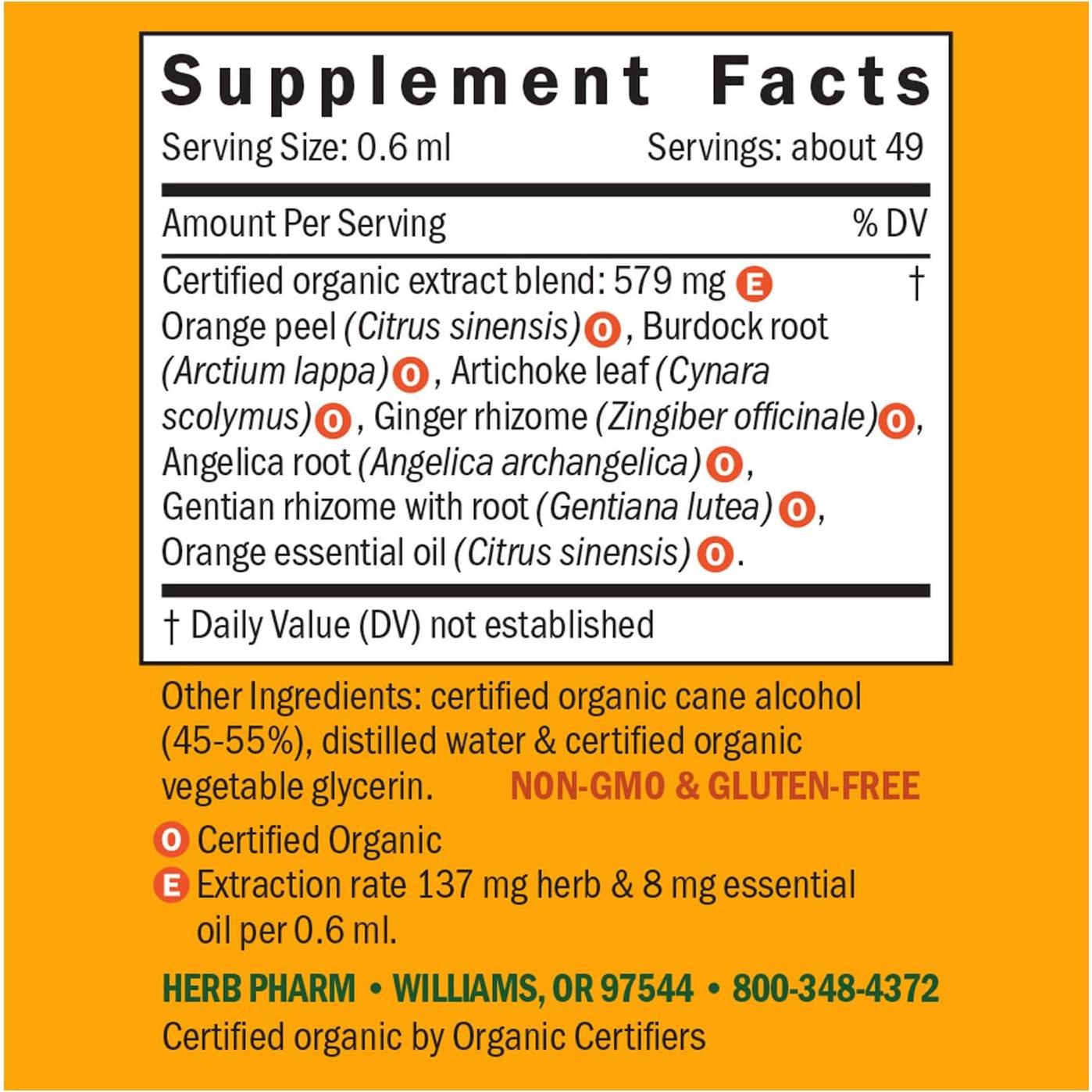 Herb Pharm Better Bitters Amargos Digestivos Naranja 28.35 ml