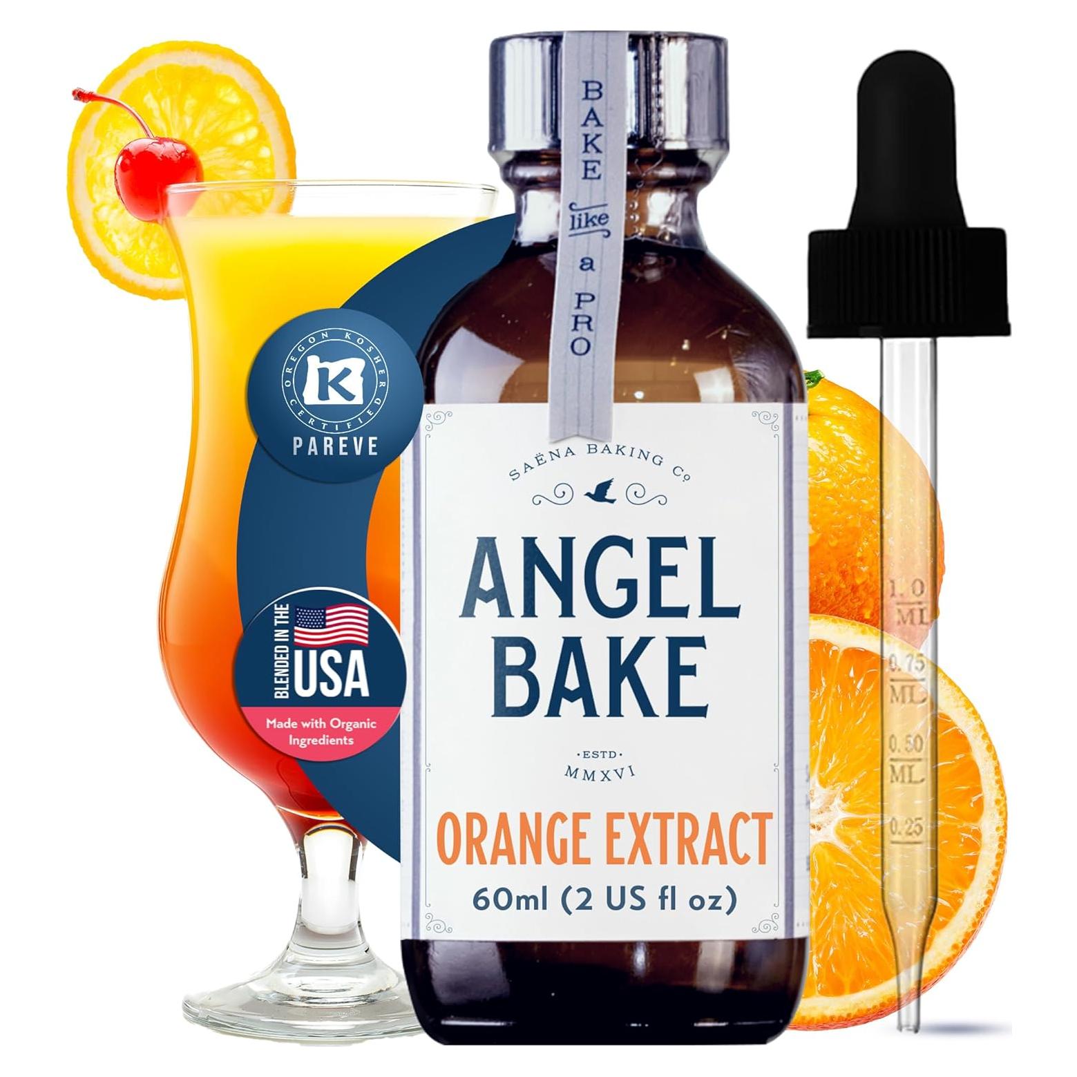 Extracto de Naranja Valencia Puro 60 ml - Angel Bake, Vegano y Sin Gluten