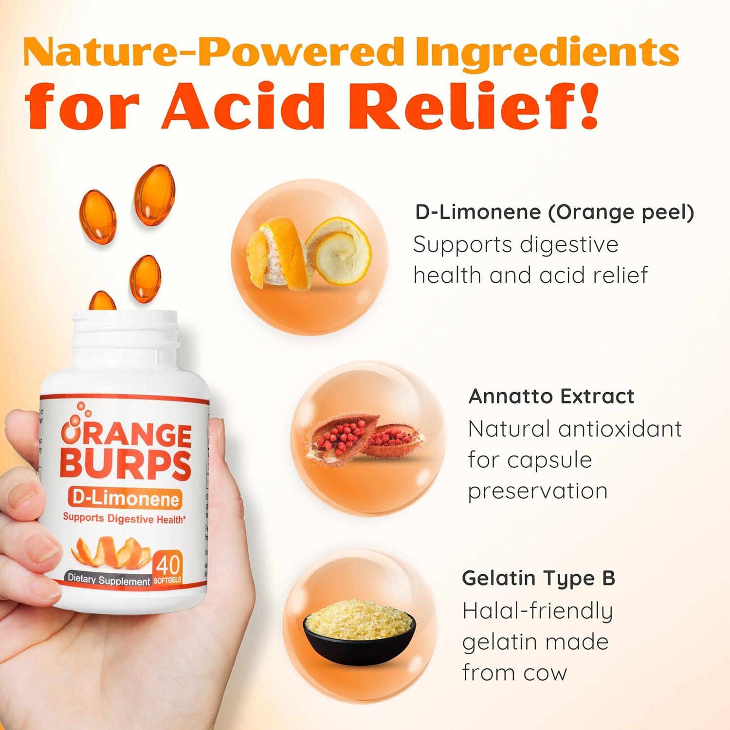 Suplemento Eructos de Naranja D-Limoneno 1000 mg - 40 Cápsulas