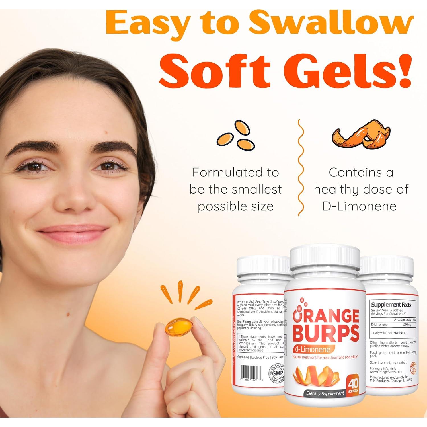 Suplemento Eructos de Naranja D-Limoneno 1000 mg - 40 Cápsulas