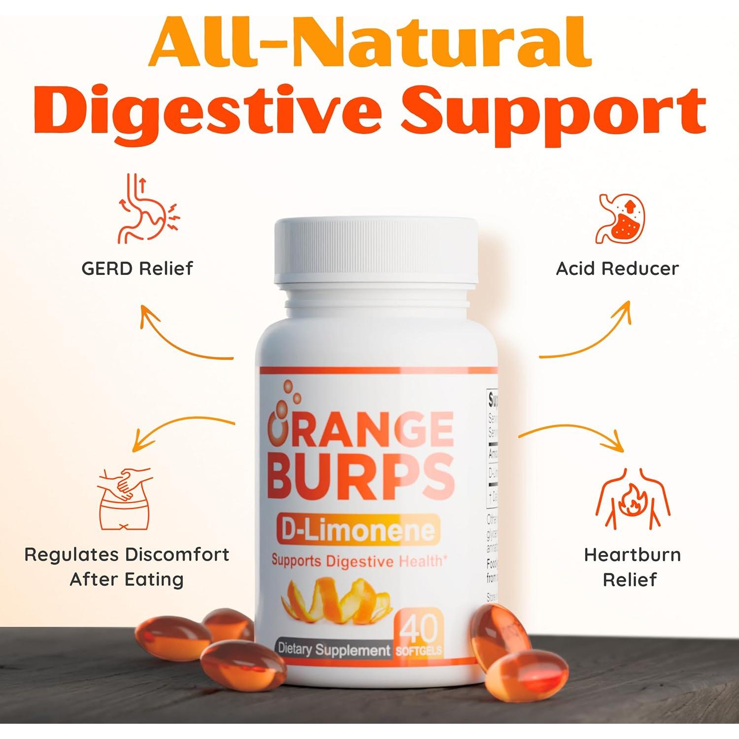 Suplemento Eructos de Naranja D-Limoneno 1000 mg - 40 Cápsulas