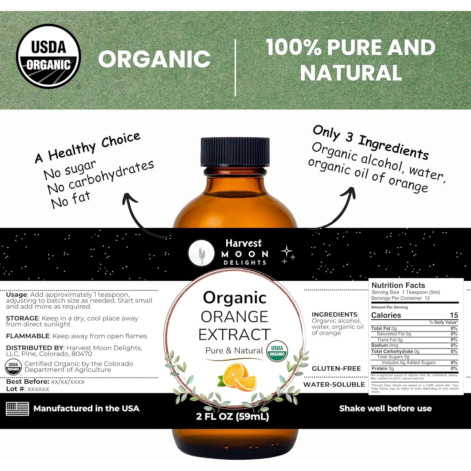 Extracto de Naranja Orgánico Harvest Moon 56.7 ml - Sabor Puro