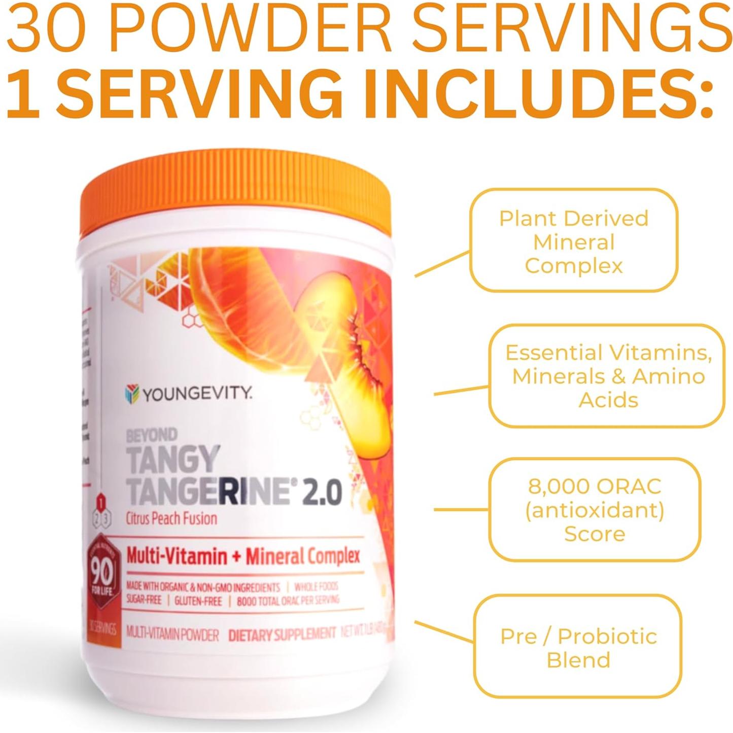 Youngevity Beyond Tangy Tangerine 2.0 Multivitamínico Durazno 447.9g