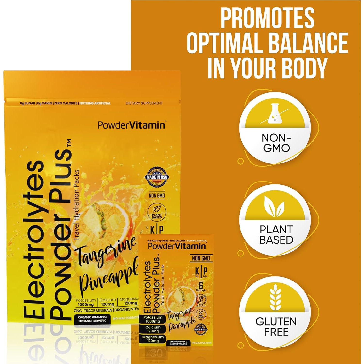 Polvo de Electrolitos Keto PowderVitamin Piña Mandarina 30 Paquetes