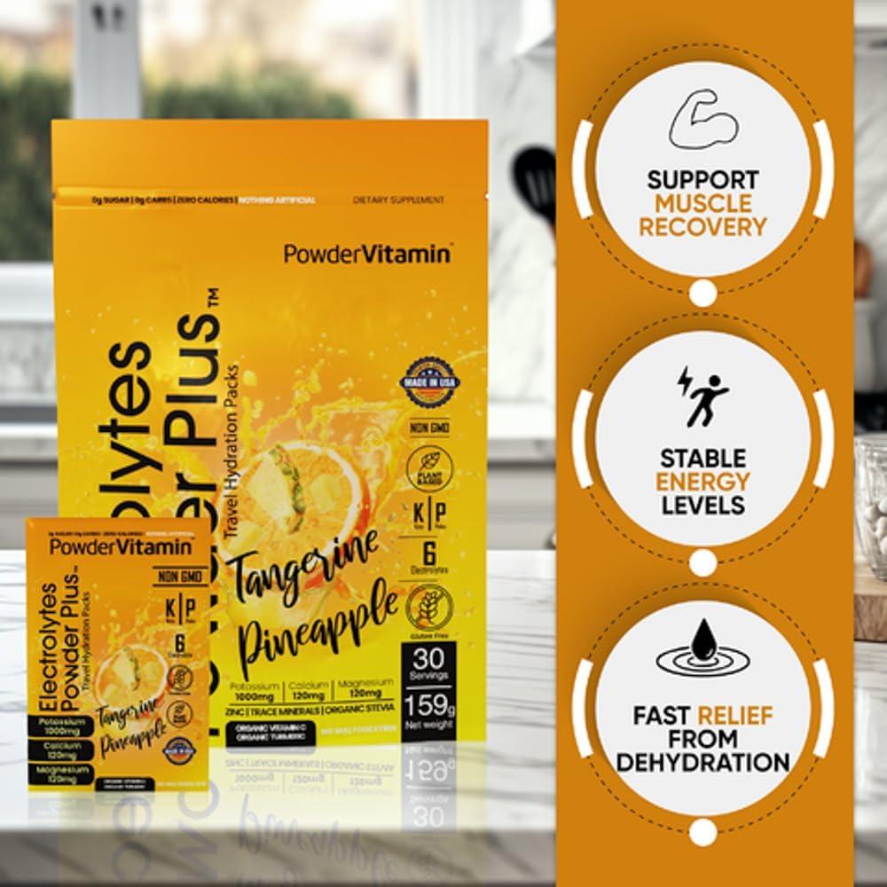 Polvo de Electrolitos Keto PowderVitamin Piña Mandarina 30 Paquetes