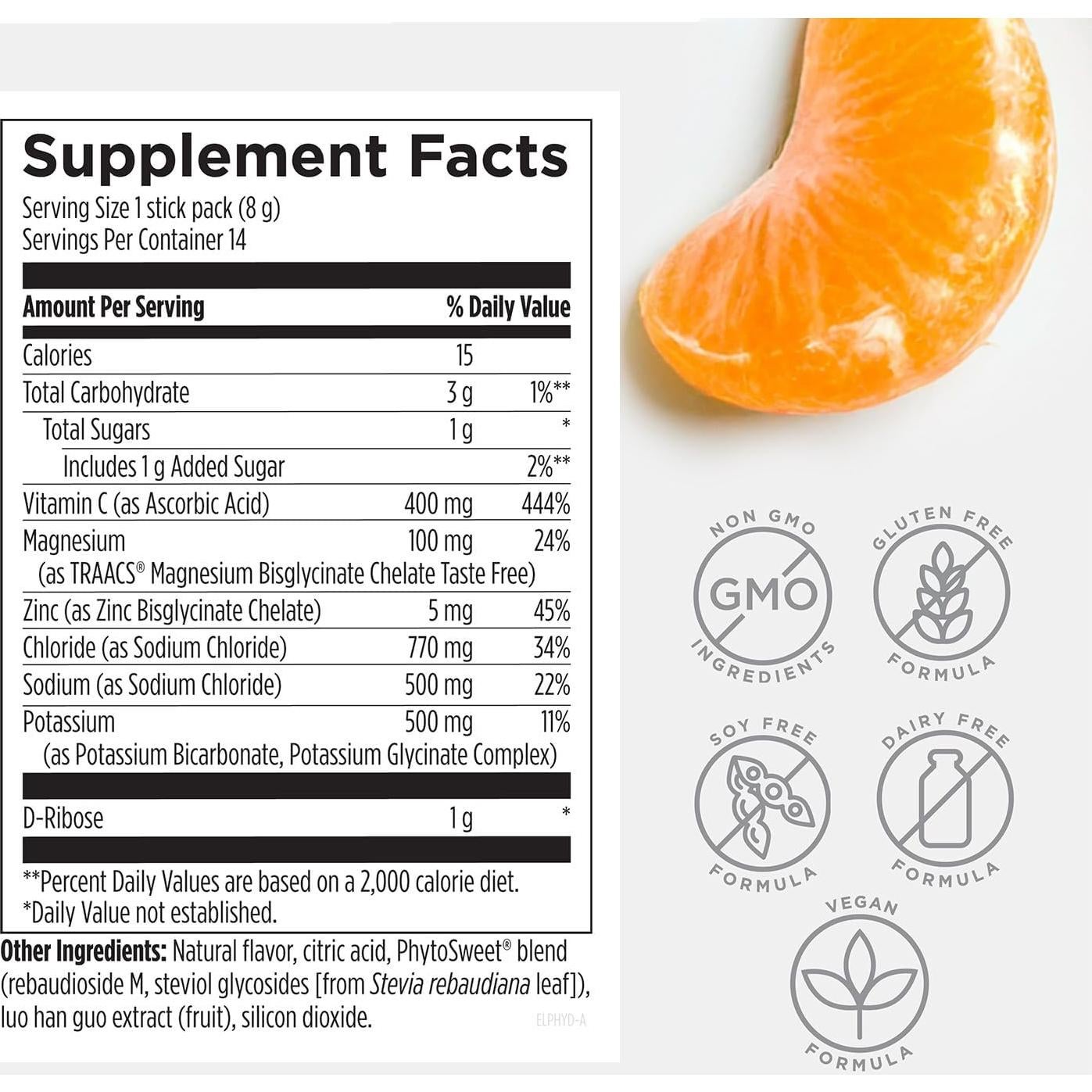 Electrolitos en Polvo ElectroPure Designs for Health - 14 Stick Sabor Clementina