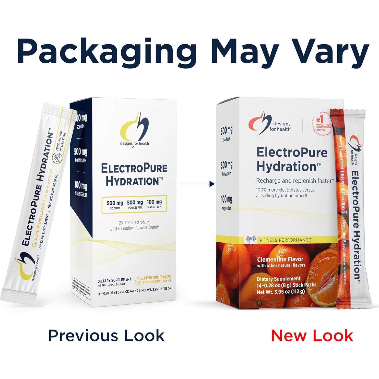 Electrolitos en Polvo ElectroPure Designs for Health - 14 Stick Sabor Clementina